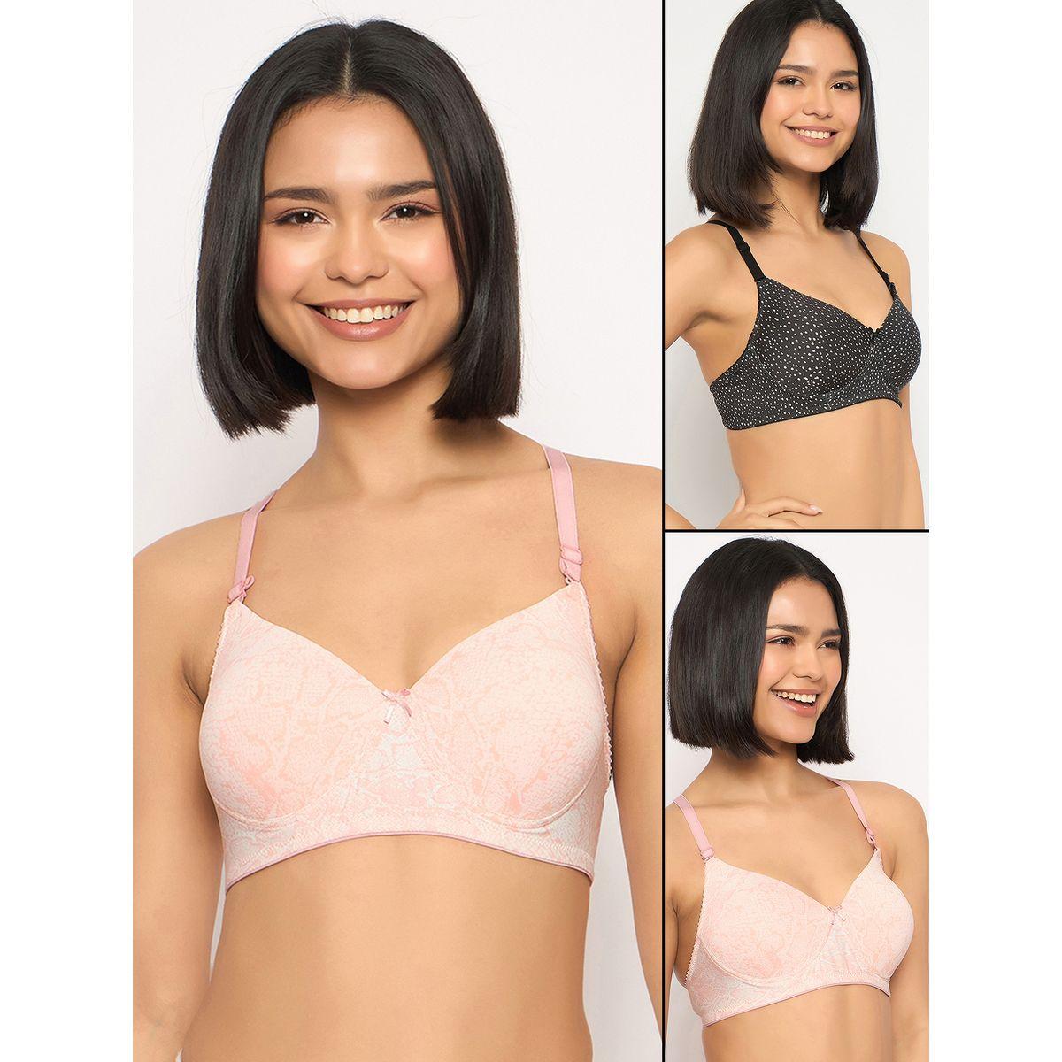 Clovia Pack of 2 - Printed Padded Non-Wired Full Coverage Multiway T-Shirt Bra-women-clothing-lingerie-bras-image-1