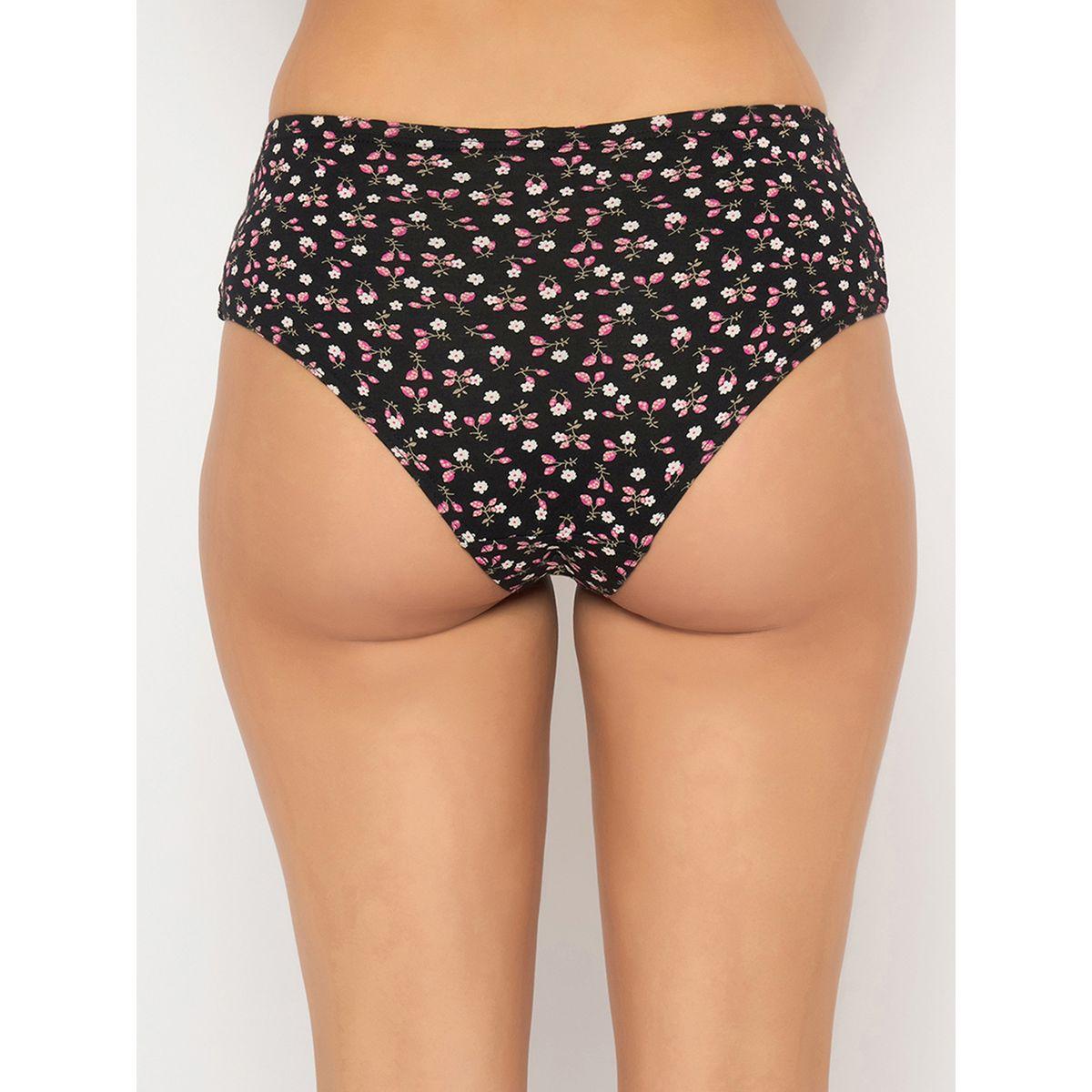 Clovia Pack of 3 - Floral Print Mid Rise Cotton Hipster Briefs with Inner Elastic-women-clothing-lingerie-panties-image-1