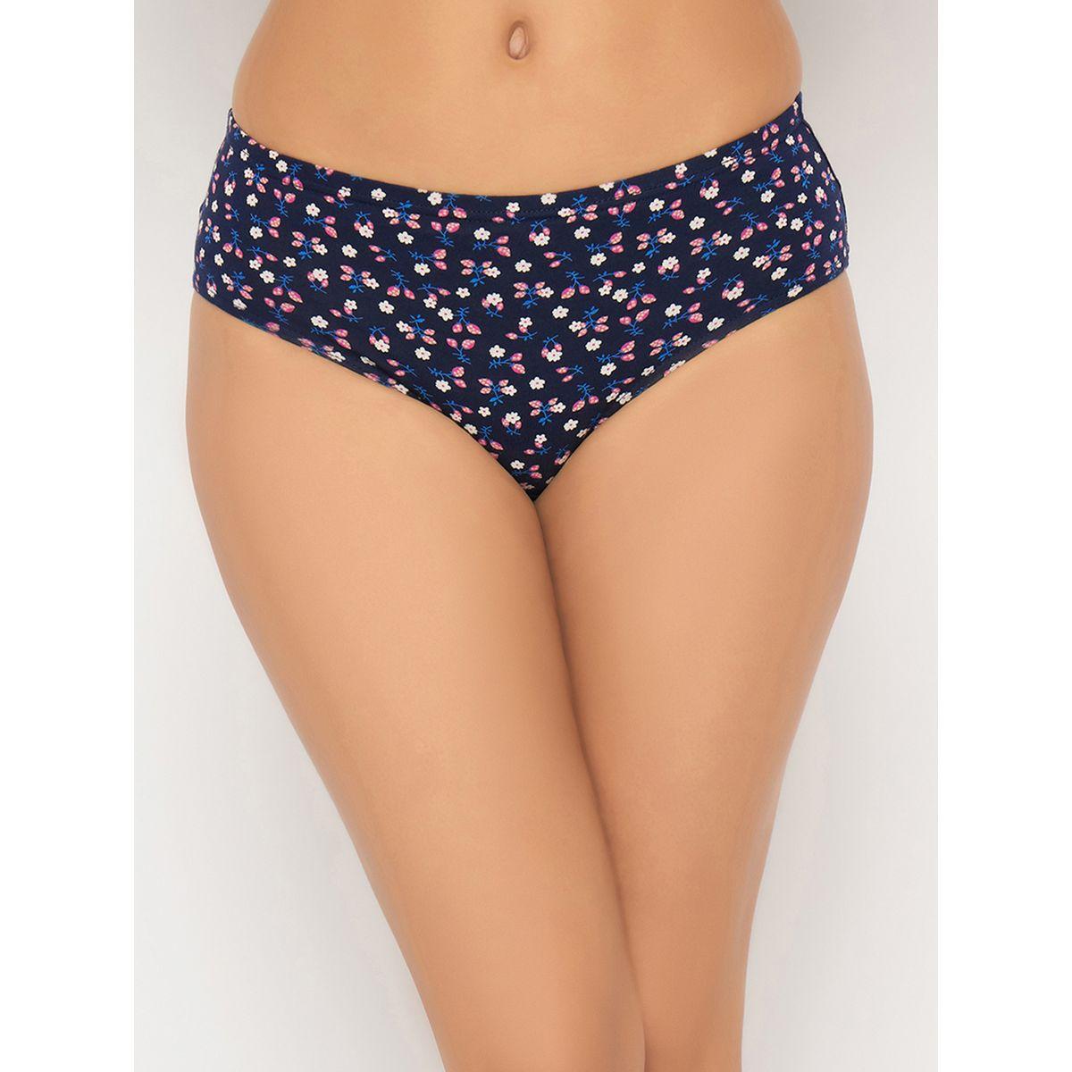 Clovia Pack of 3 - Floral Print Mid Rise Cotton Hipster Briefs with Inner Elastic-women-clothing-lingerie-panties-image-2