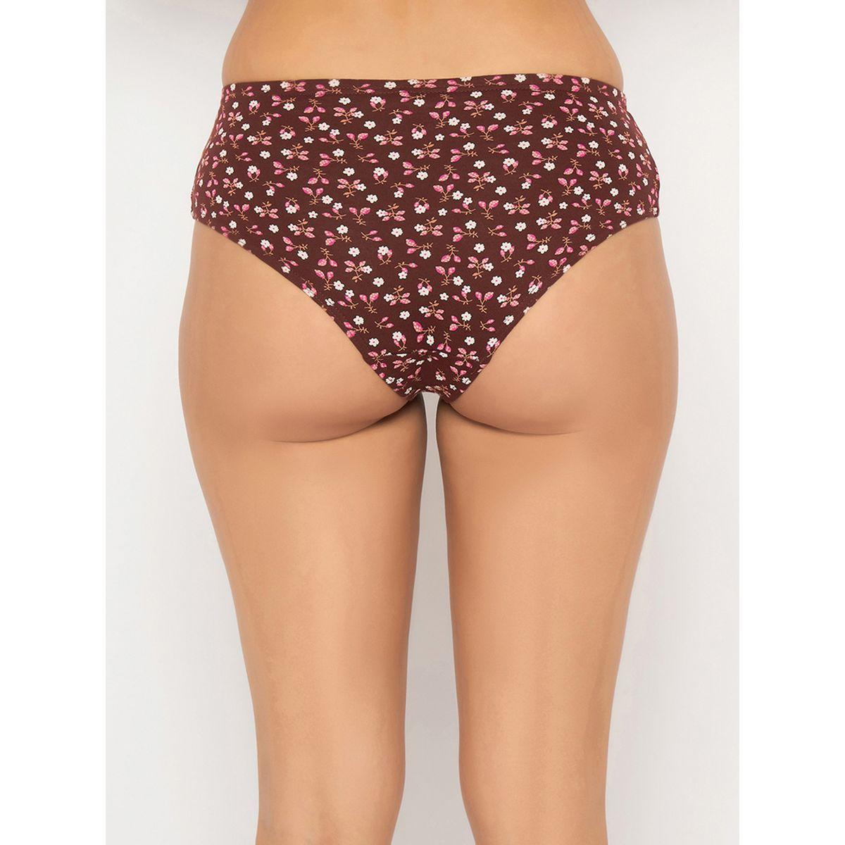 Clovia Pack of 3 - Floral Print Mid Rise Cotton Hipster Briefs with Inner Elastic-women-clothing-lingerie-panties-image-3