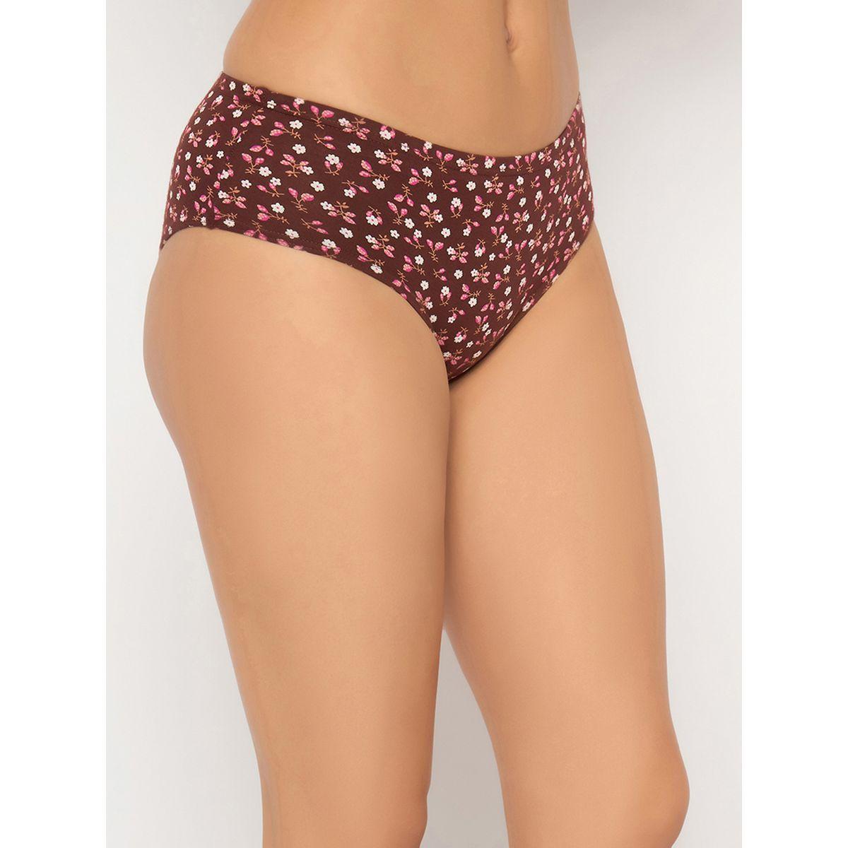 Clovia Pack of 3 - Floral Print Mid Rise Cotton Hipster Briefs with Inner Elastic-women-clothing-lingerie-panties-image-4
