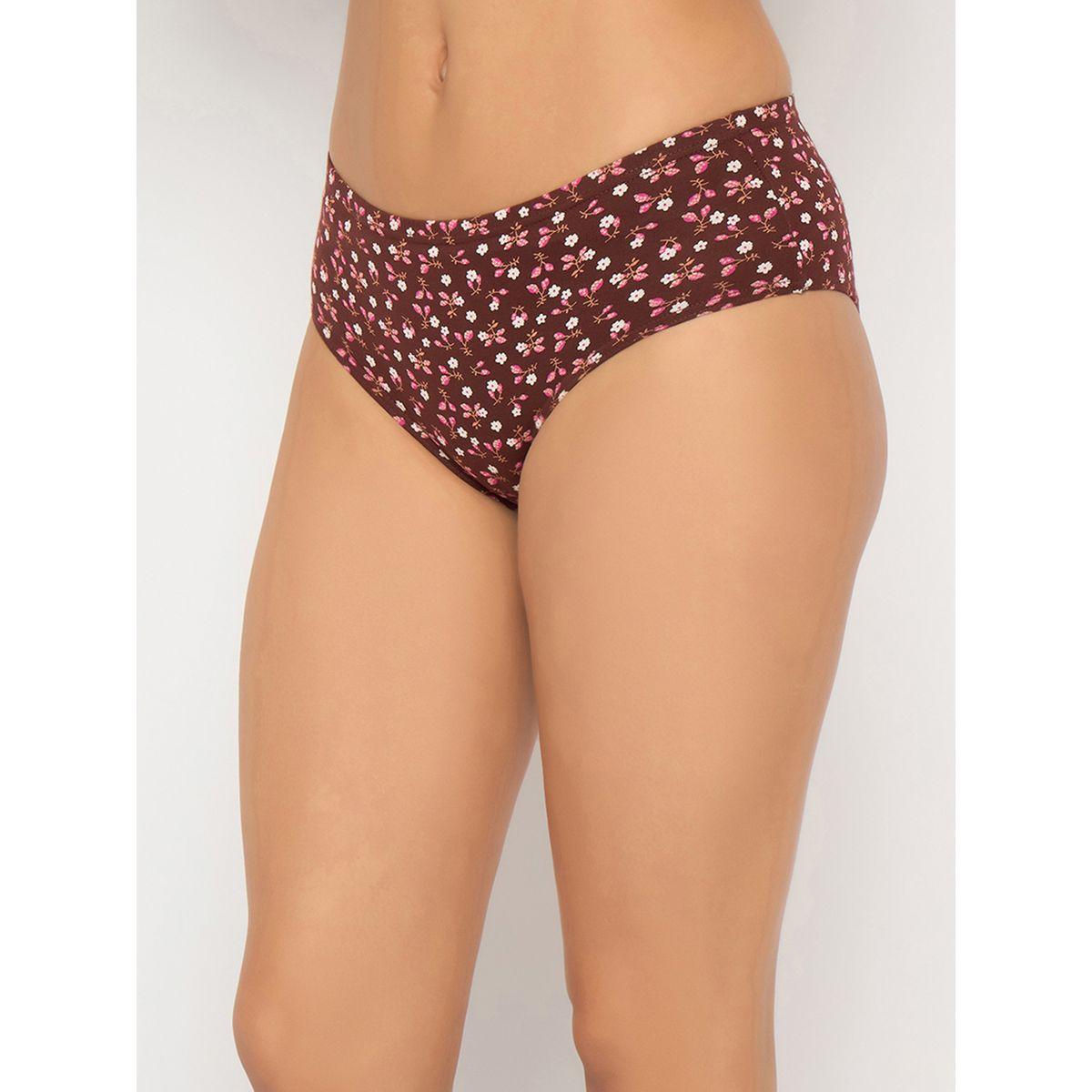 Clovia Pack of 3 - Floral Print Mid Rise Cotton Hipster Briefs with Inner Elastic-women-clothing-lingerie-panties-image-5