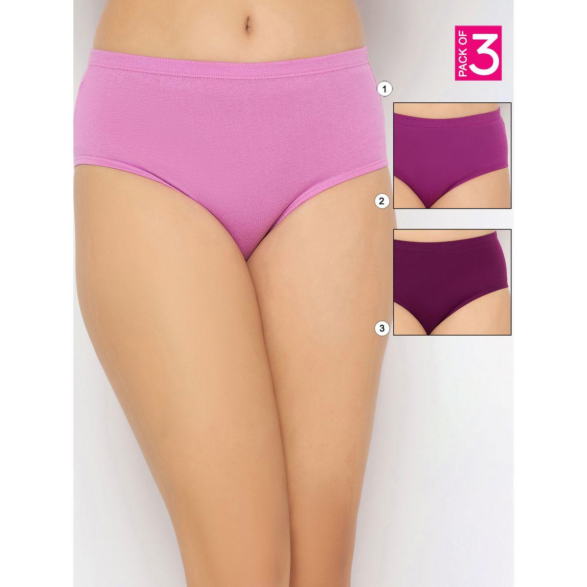 Clovia Pack of 3 - Solid Mid Rise Cotton Hipster Briefs with Inner Elastic-women-clothing-lingerie-panties-image-1