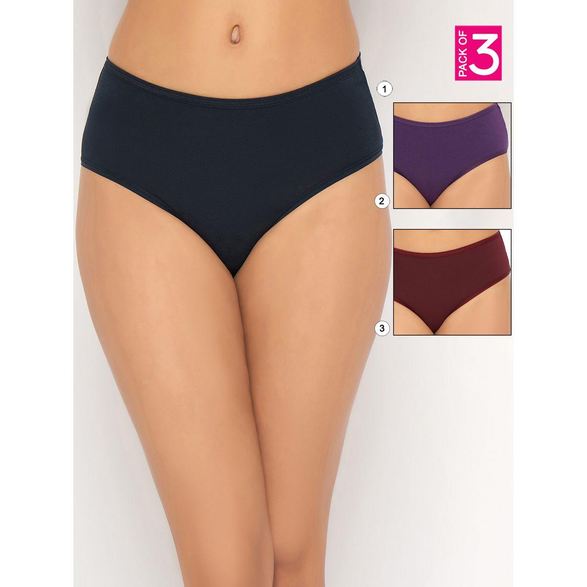 Clovia Pack of 3 - Solid Mid Rise Hipster Briefs-women-clothing-lingerie-panties-image-1