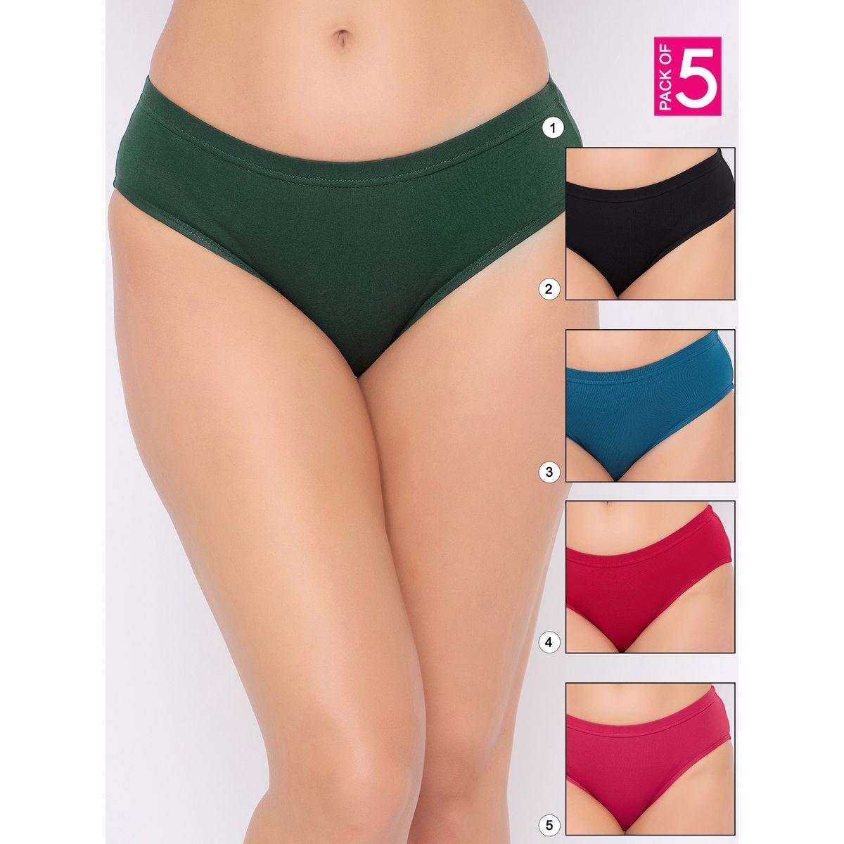 Clovia Set of 5 - Mid Rise Hipster Panties with Inner Elastic-women-clothing-lingerie-panties-image-1
