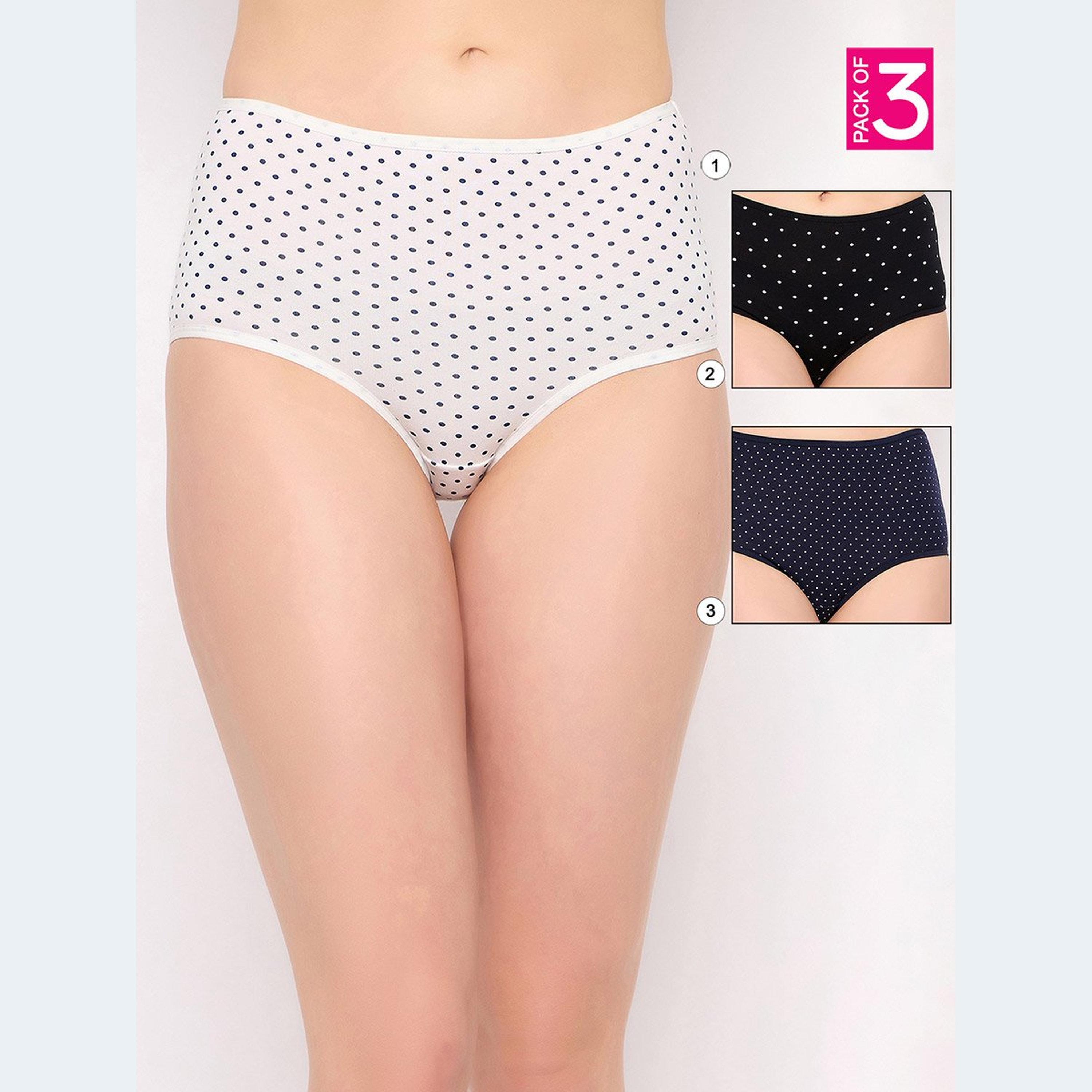 كلوفيا- طقم 3 قطع - سراويل داخلية مخططة عالية الخصر-women-clothing-lingerie-panties-image-1