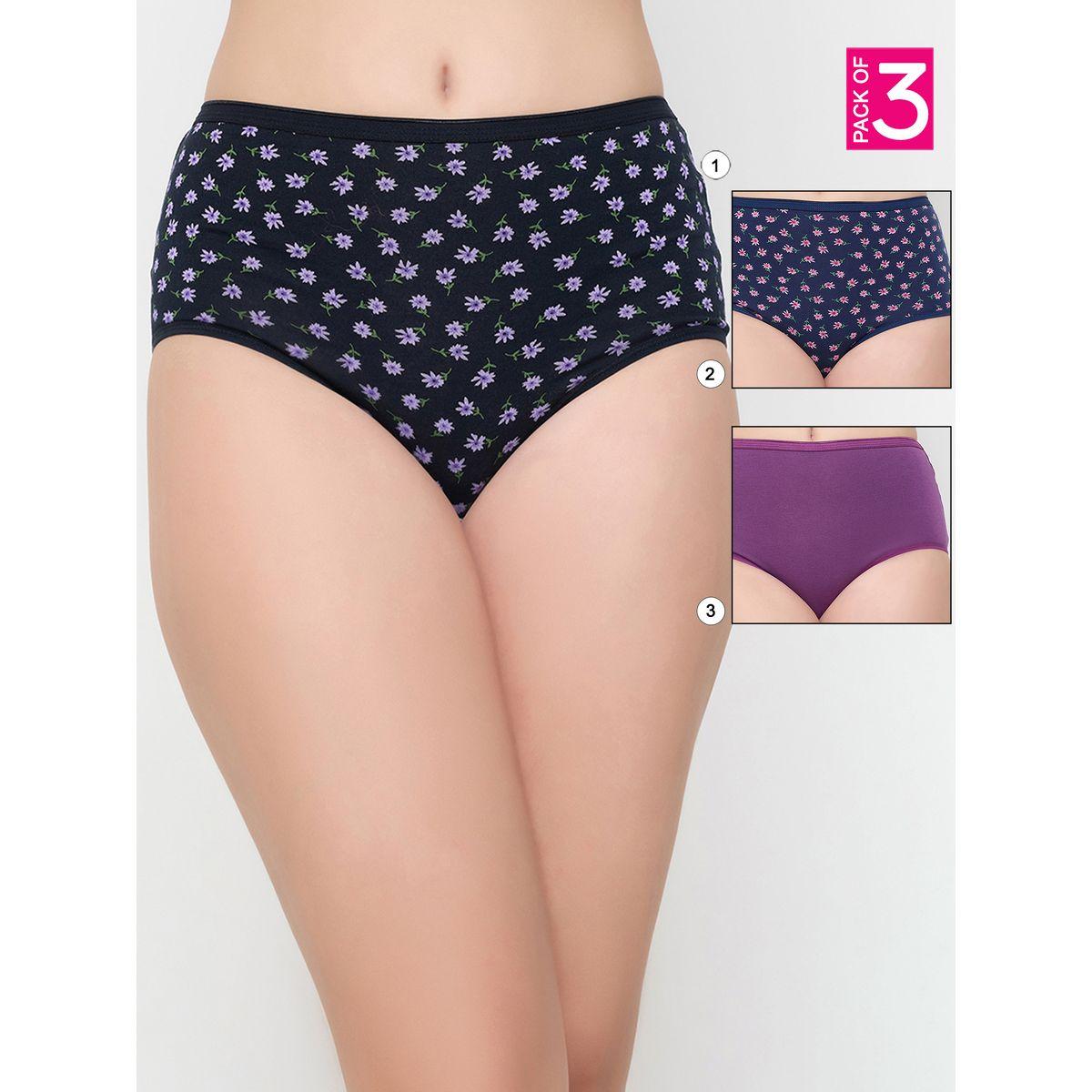Clovia Pack of 3 - High Rise Printed Hipster Briefs-women-clothing-lingerie-panties-image-1