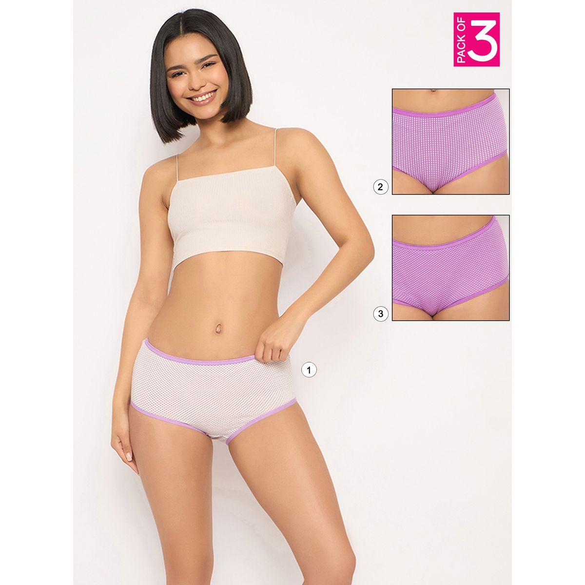 مجموعة من 3 - سروال داخلي مطبع بخصر عالي-women-clothing-lingerie-panties-image-1