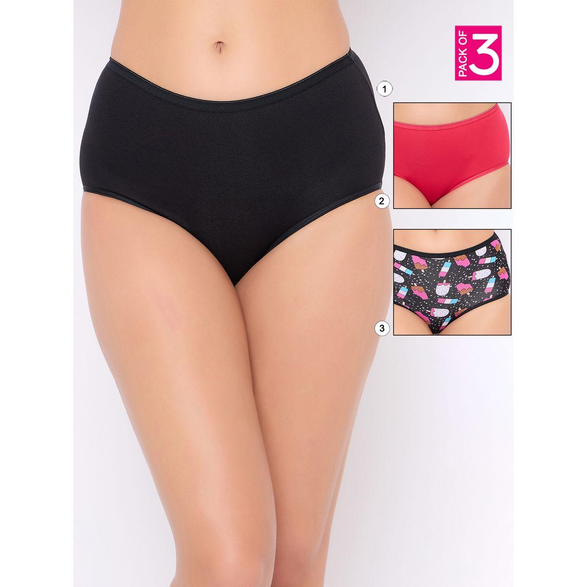 مجموعة من 3 - سروال داخلي بخصر عالي-women-clothing-lingerie-panties-image-1