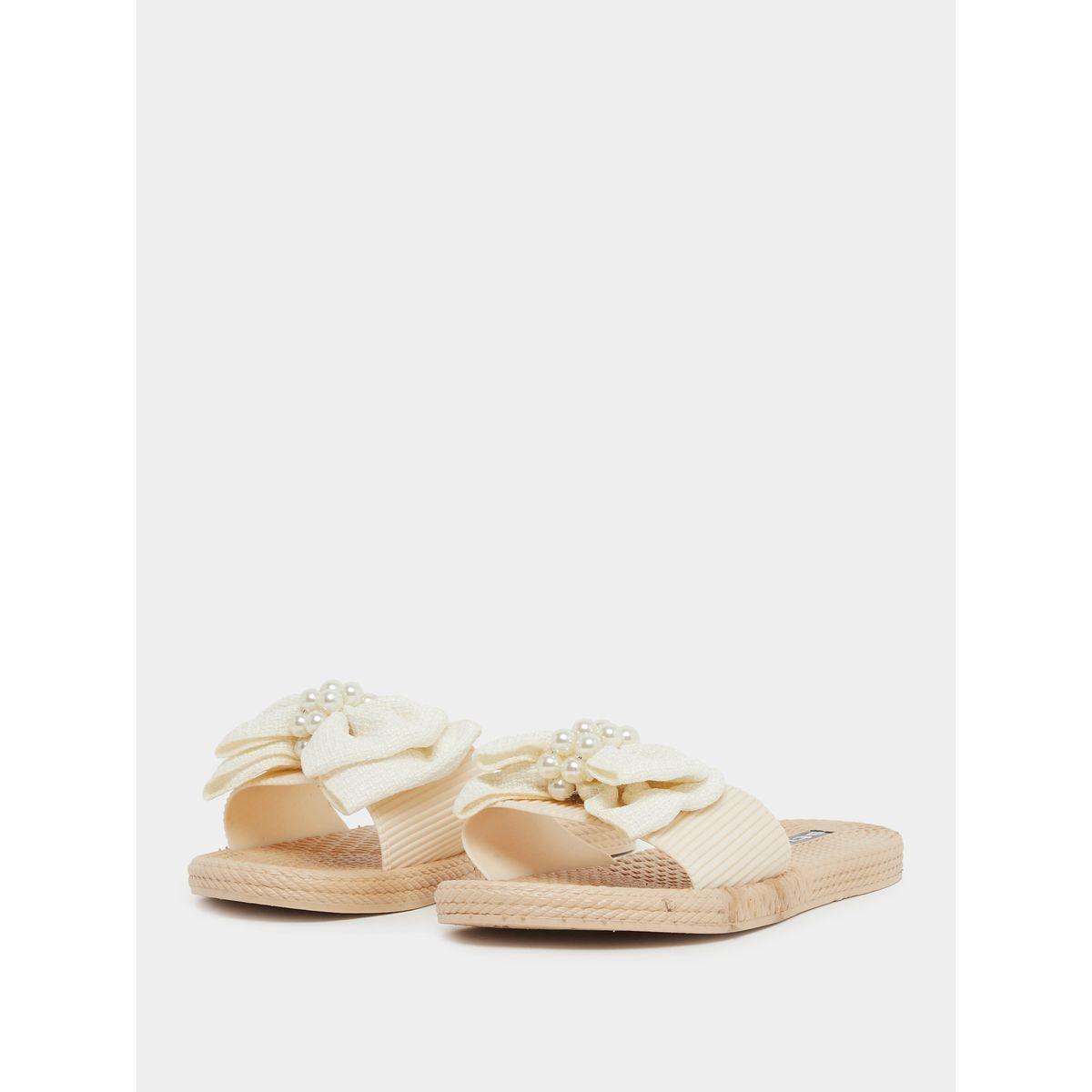 Styli Beaded Bow Detail Slides-women-shoes-flipflopsandslides-image-2