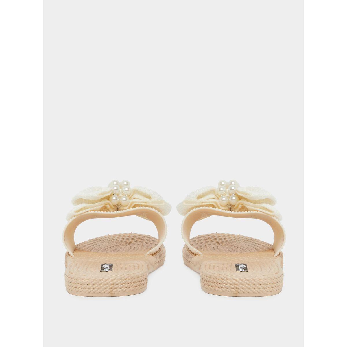 Styli Beaded Bow Detail Slides-women-shoes-flipflopsandslides-image-4