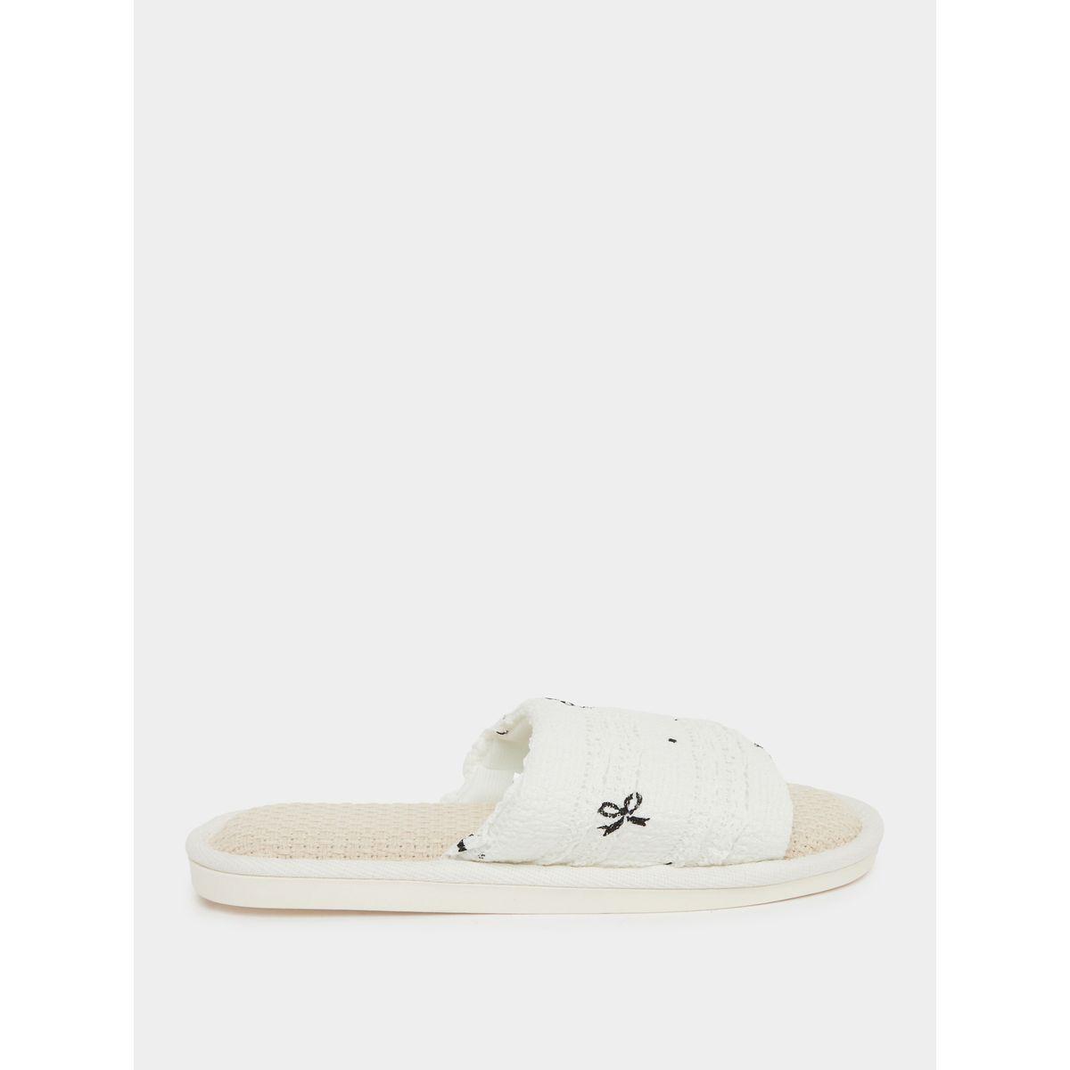 Styli Bow Print Bedroom Slippers-women-shoes-bedroomslippers-image-1