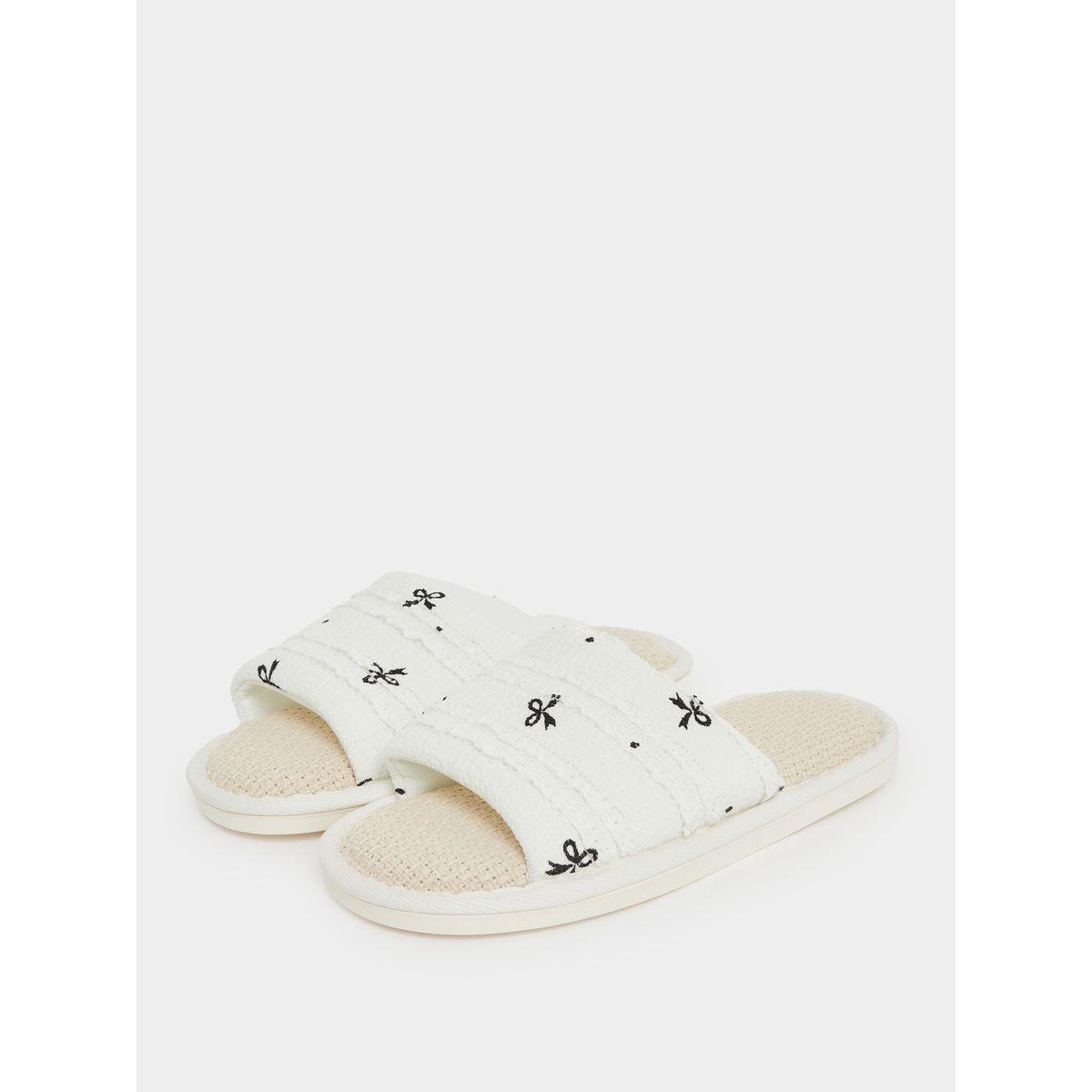 Styli Bow Print Bedroom Slippers-women-shoes-bedroomslippers-image-2