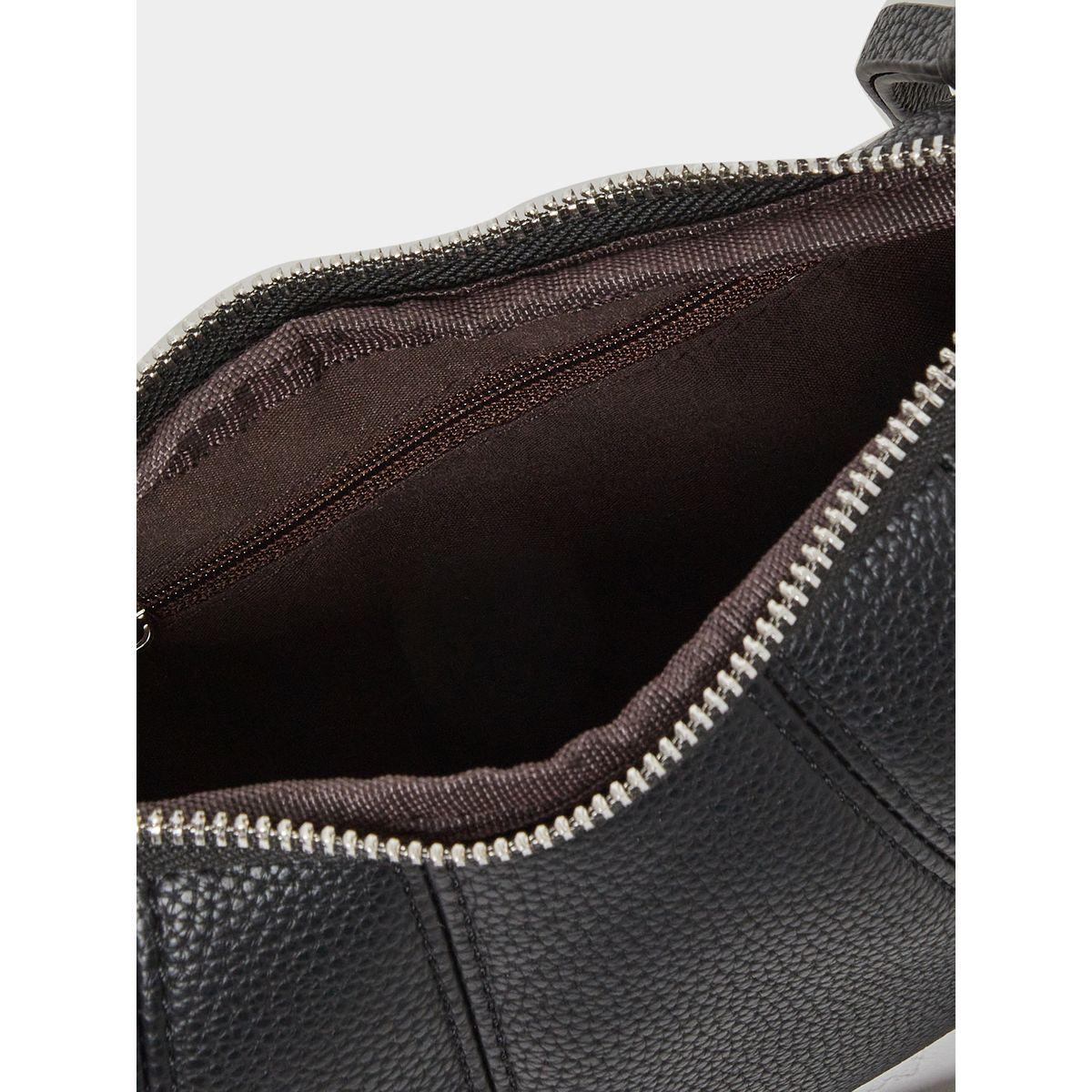 Styli Black Plain Shoulder Bag with Zip Closure-women-bagsandwallets-handbags-image-4