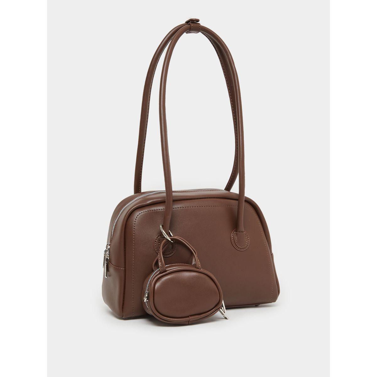 Styli Brown Long Strap Shoulder Bag with Mini Purse-women-bagsandwallets-handbags-image-1