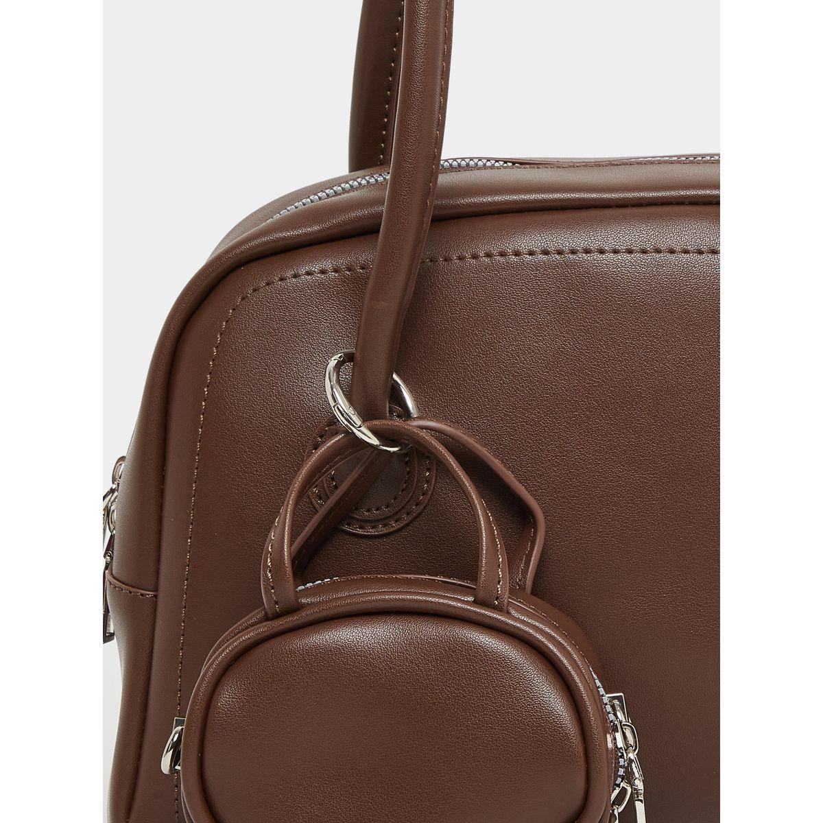 Styli Brown Long Strap Shoulder Bag with Mini Purse-women-bagsandwallets-handbags-image-3