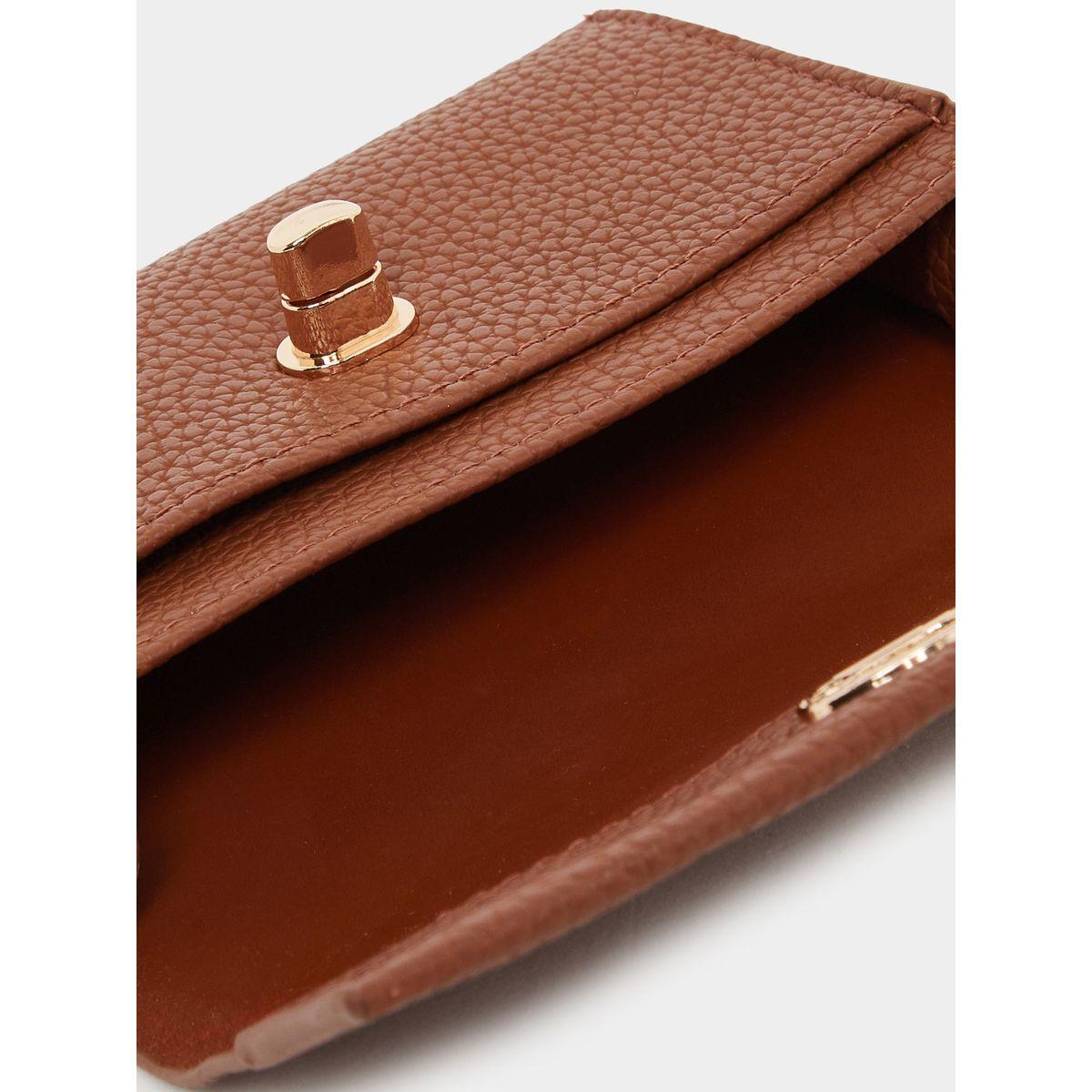 Styli Women Brown Textured Twist Lock Wallet-women-bagsandwallets-wallets-image-4