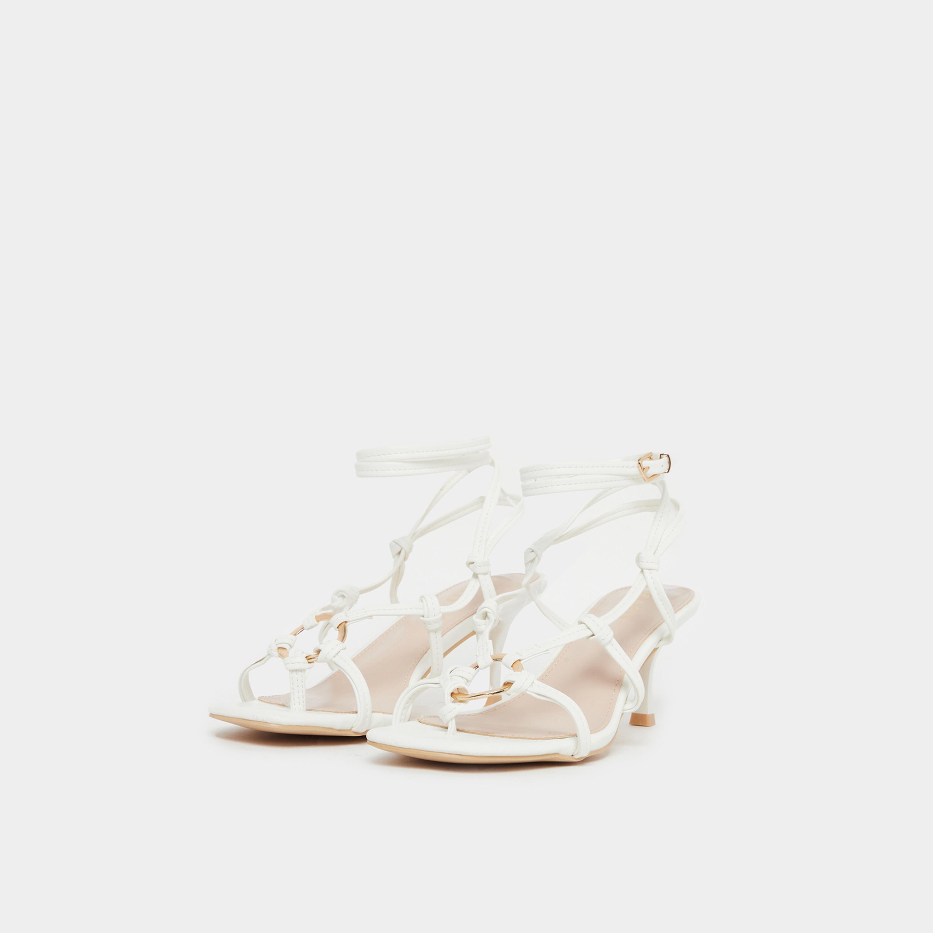 Raid Danika Knot Tie-Up Sandals with Ring Detail-women-shoes-sandals-heeled-image-1