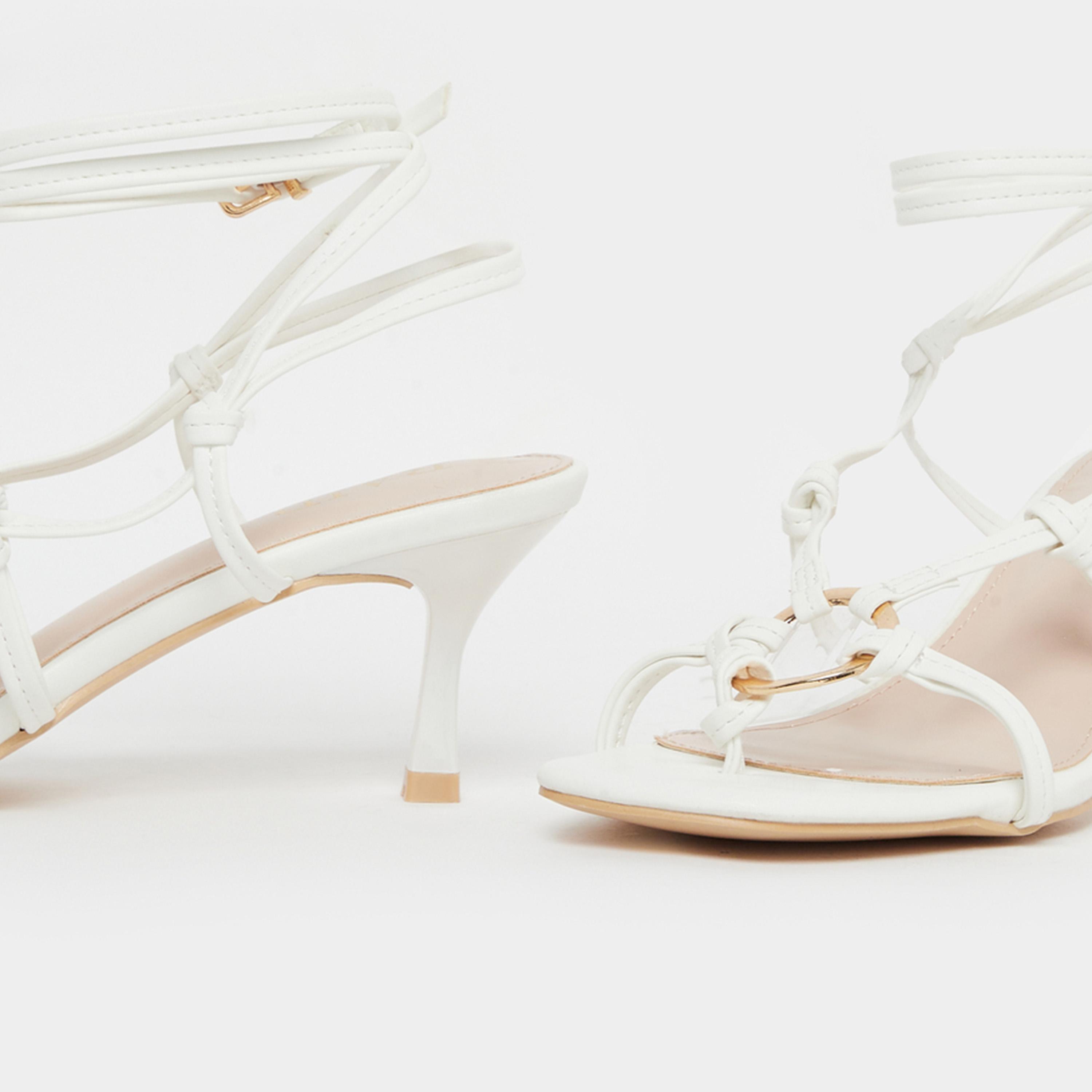 Raid Danika Knot Tie-Up Sandals with Ring Detail-women-shoes-sandals-heeled-image-4