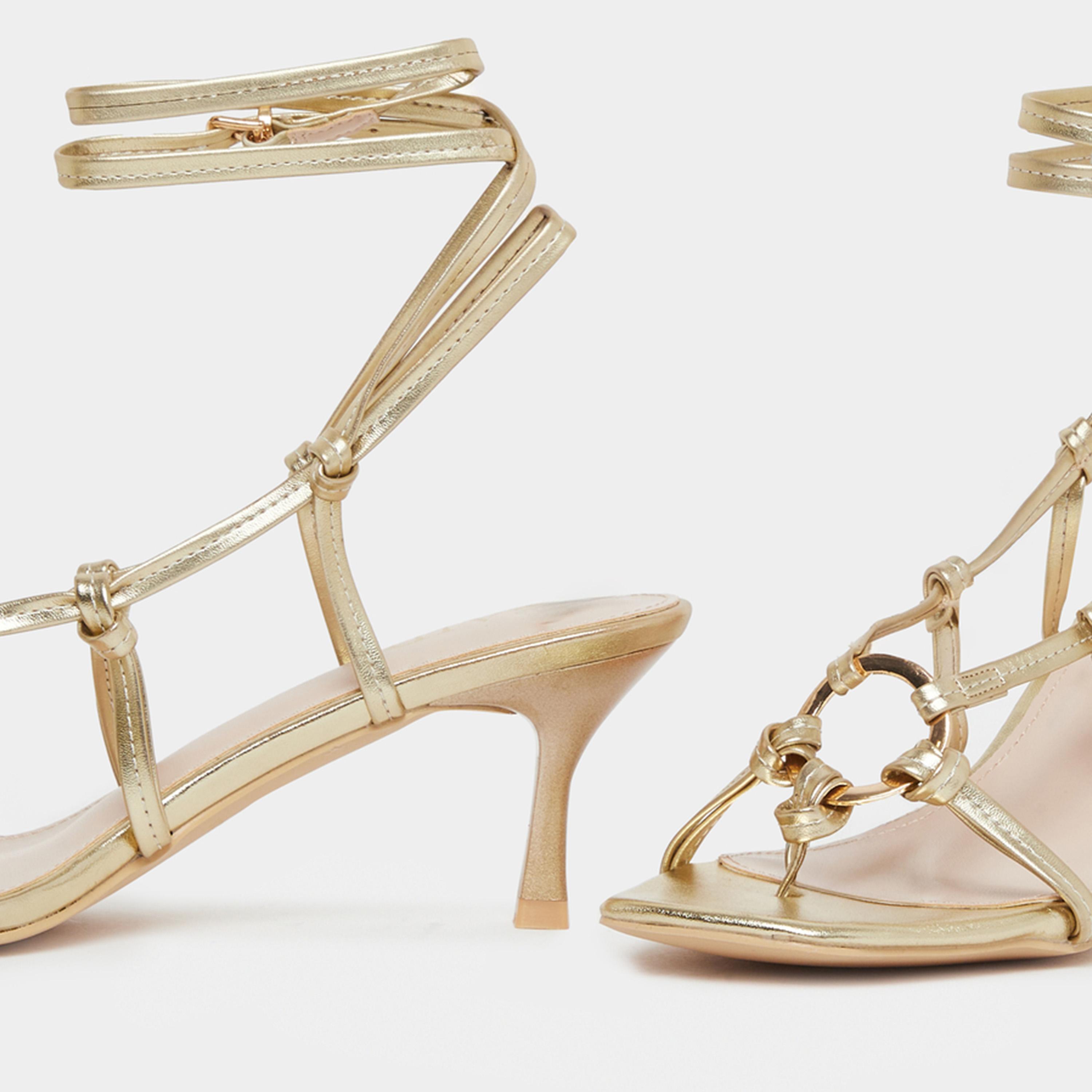 Raid Danika Knot Tie-Up Sandals with Ring Detail-women-shoes-sandals-heeled-image-4