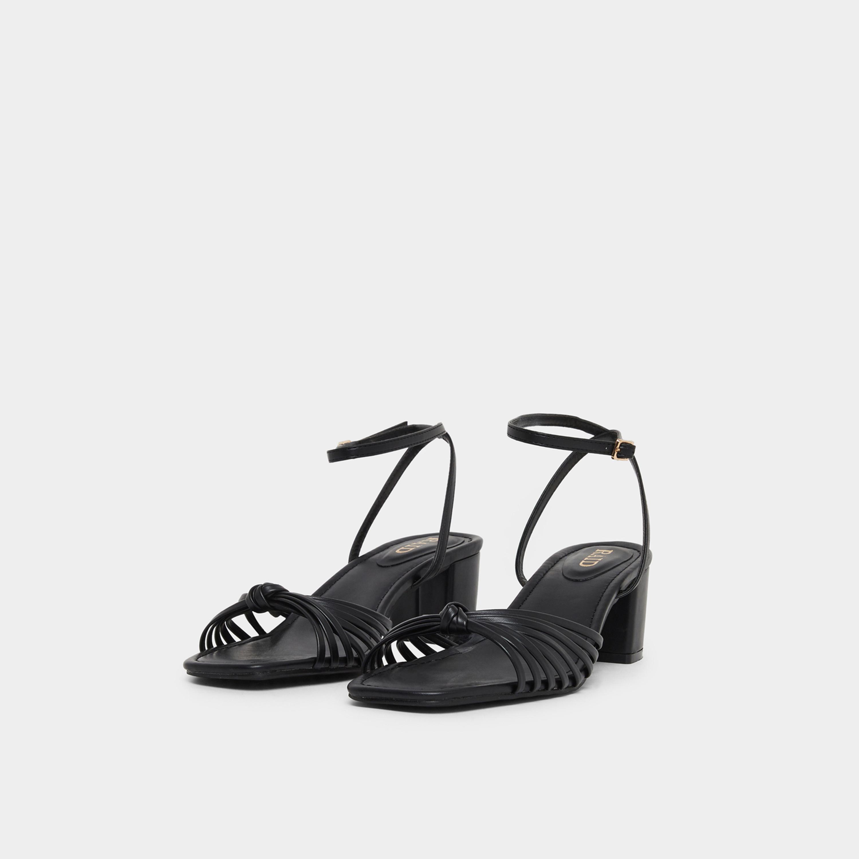Raid Aanvi Strappy Knotted Block Heel Sandals-women-shoes-sandals-heeled-image-1