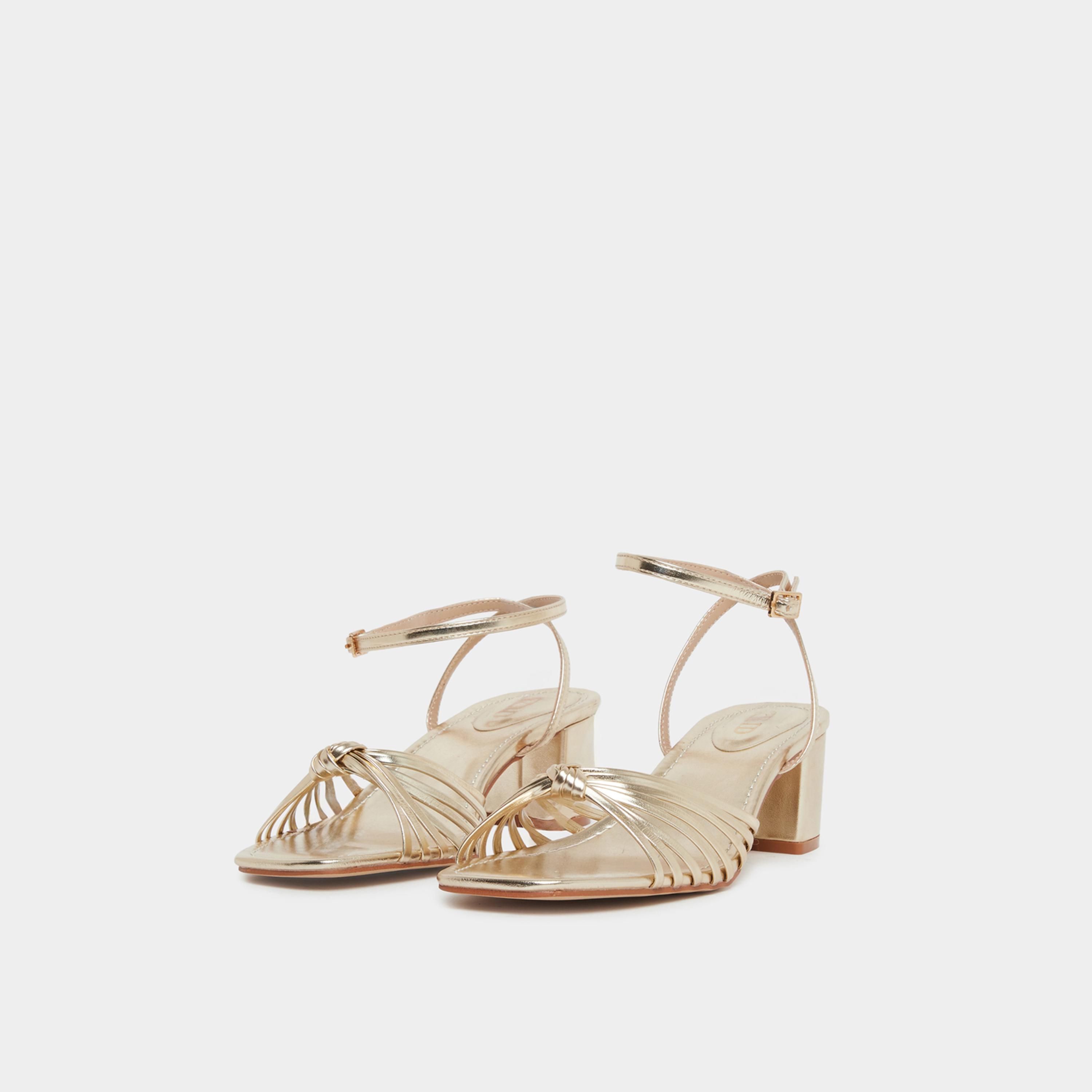 Raid Aanvi Strappy Knotted Block Heel Sandals-women-shoes-sandals-heeled-image-1