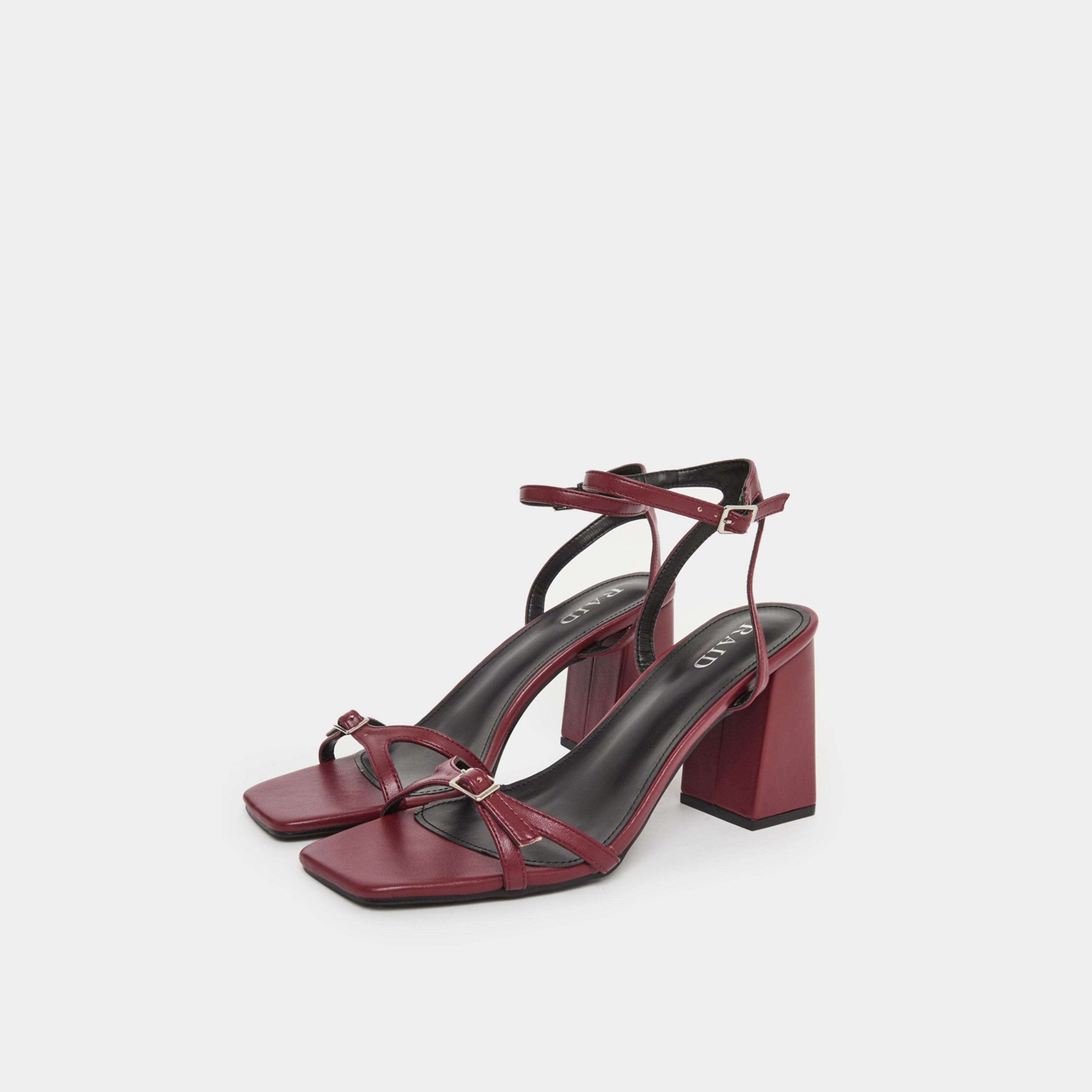 Raid Ilaa Block Heel Sandals with Buckle Detail-women-shoes-sandals-heeled-image-1