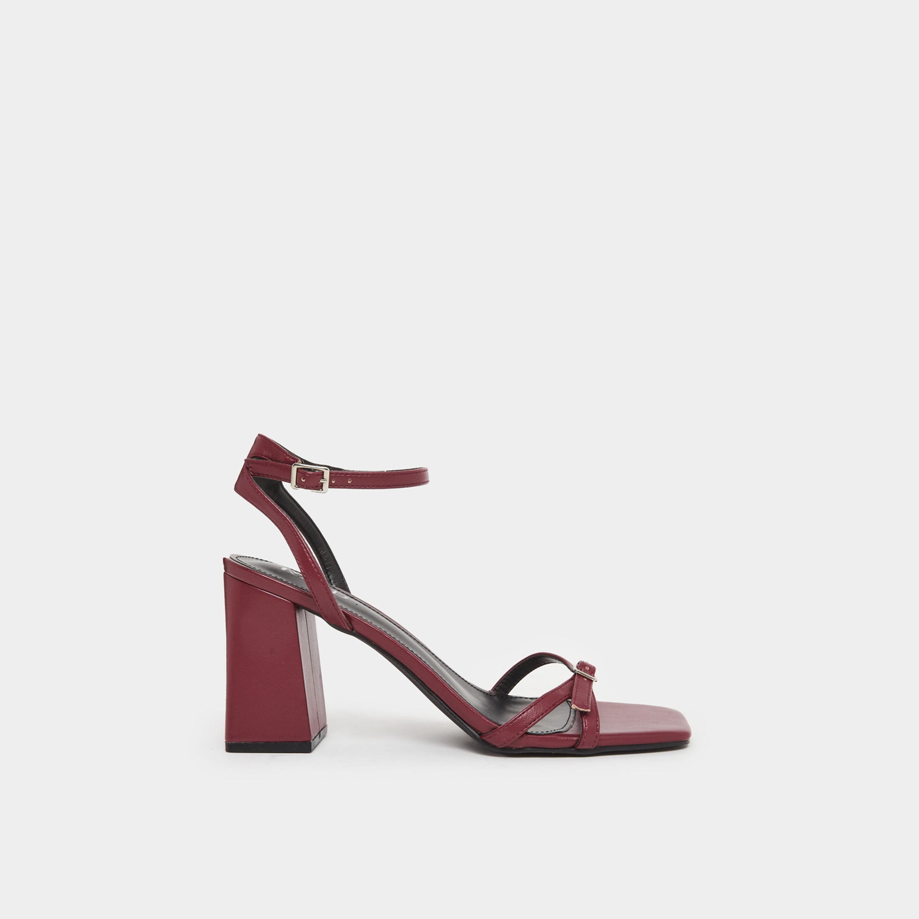 Raid Ilaa Block Heel Sandals with Buckle Detail-women-shoes-sandals-heeled-image-2