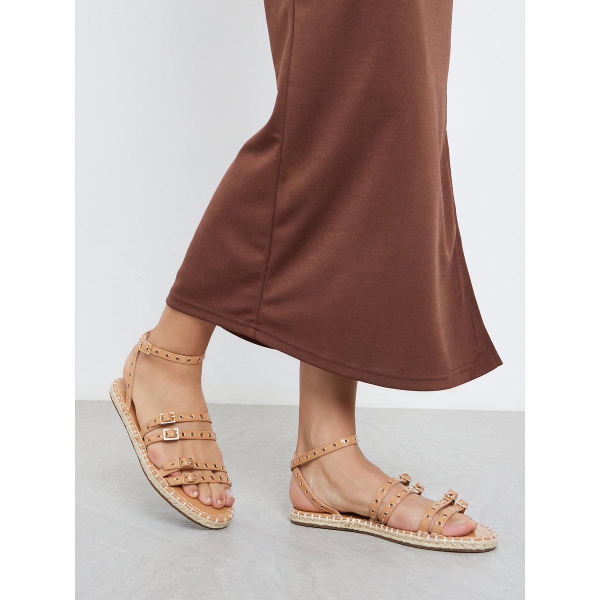 Raid Tanya Strappy Eyelet Flat Espadrilles-women-shoes-sandals-flats-image-1