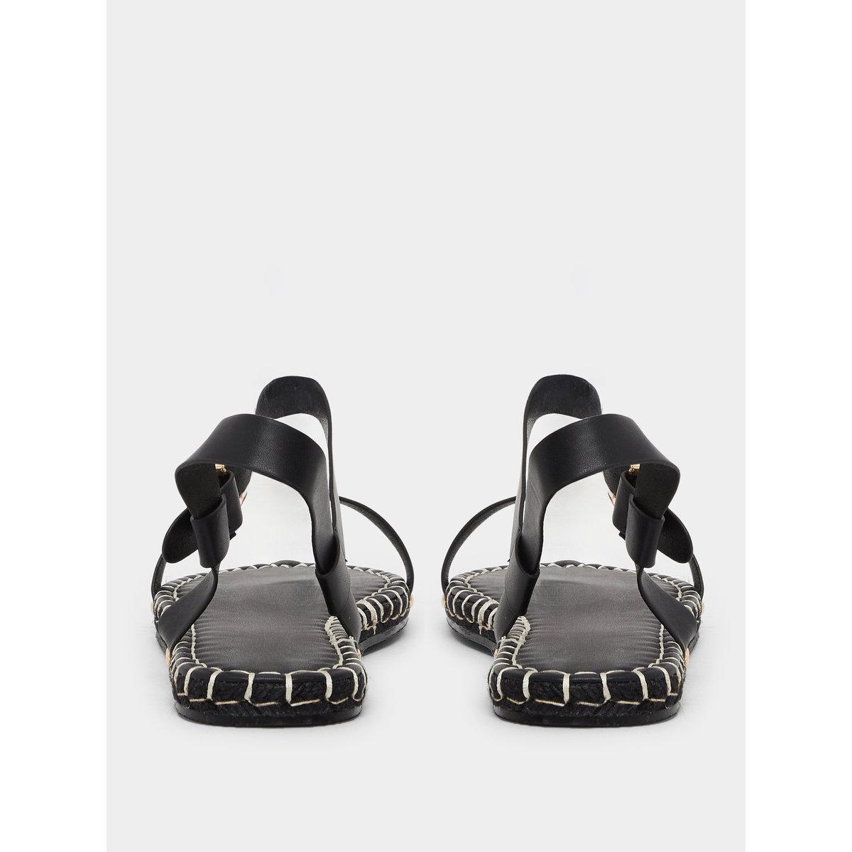 Raid Bambie Black Ankle Strap Flat Espadrilles-women-shoes-sandals-flats-image-4