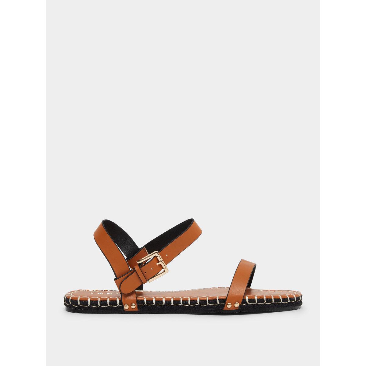 فستان ميدي أبيض مائل بقصة قميص وحزام بتطريز شيفلي-women-shoes-sandals-flats-image-1