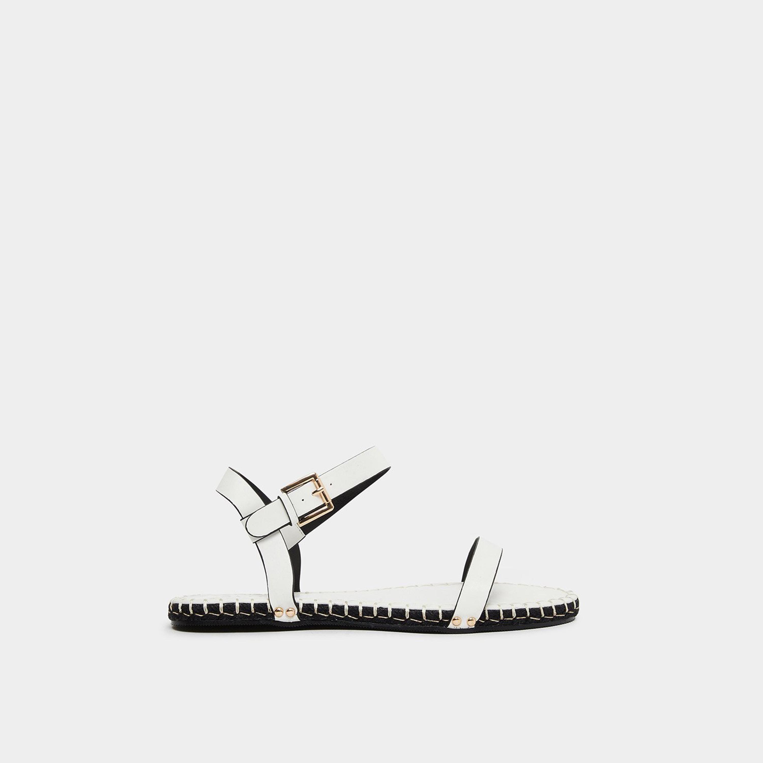 Raid Women Bambie White Ankle Strap Flat Espadrilles-women-shoes-sandals-flats-image-2