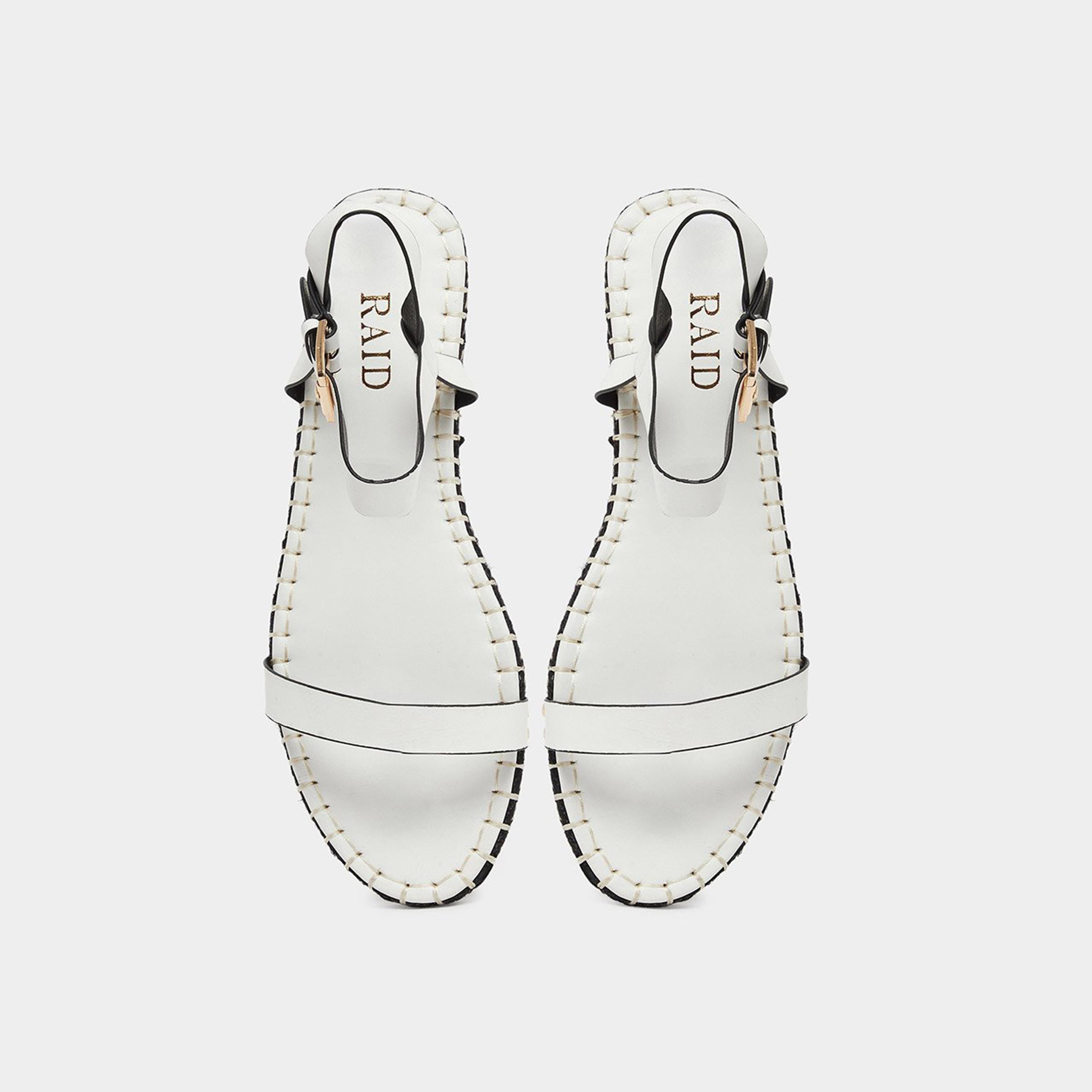 Raid Women Bambie White Ankle Strap Flat Espadrilles-women-shoes-sandals-flats-image-5