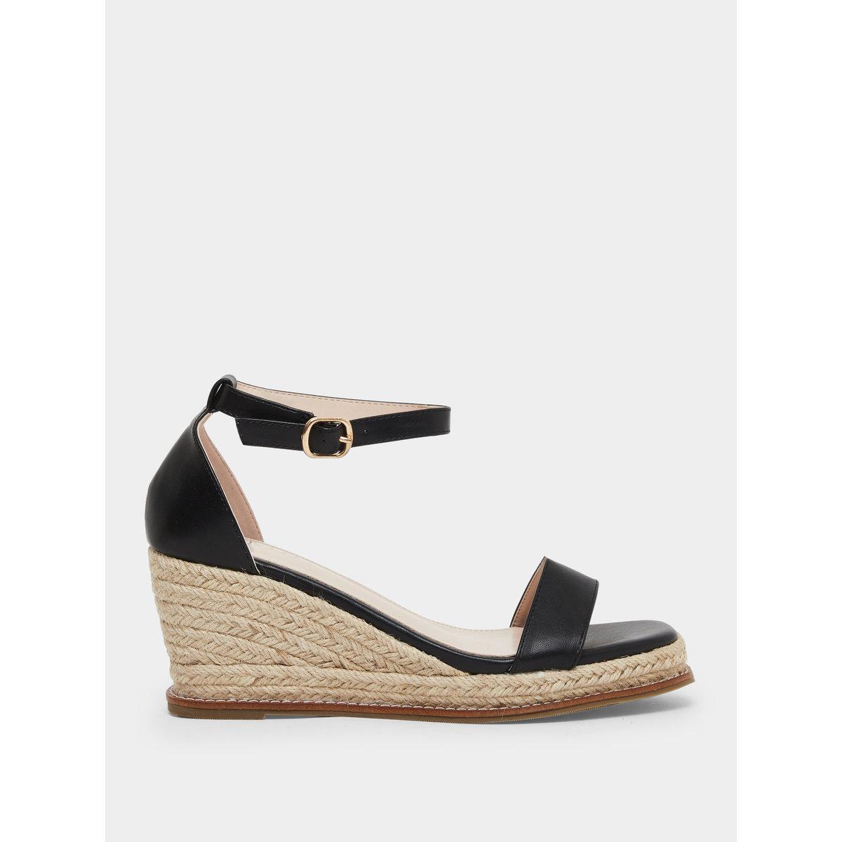 Raid Jazper Black Ankle Strap Wedge Sandals-women-shoes-sandals-heeled-image-1