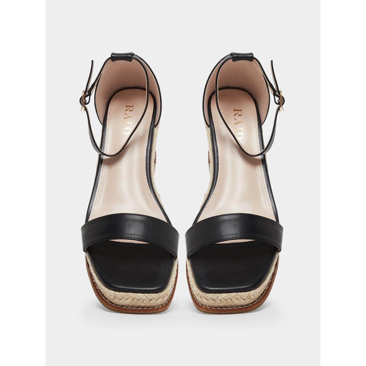Raid Jazper Black Ankle Strap Wedge Sandals-women-shoes-sandals-heeled-image-5