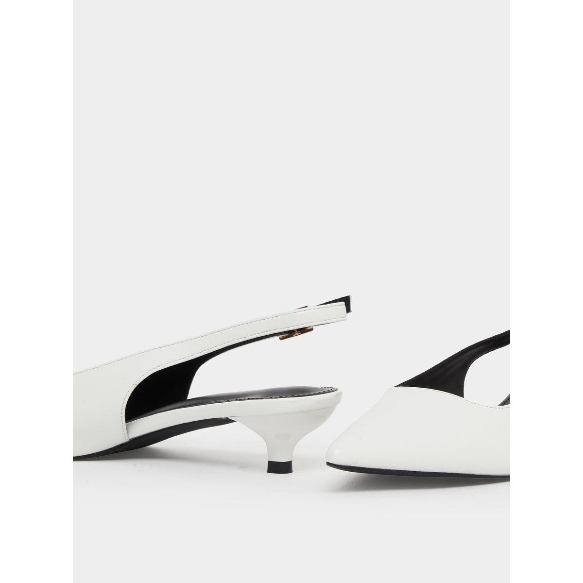 Raid Zariya White Slingback Buckle Kitten Heel Shoes-women-shoes-heels-image-3