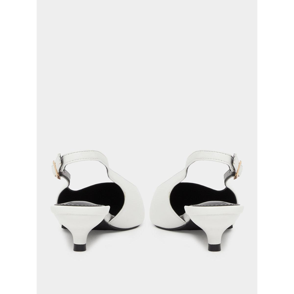 Raid Zariya White Slingback Buckle Kitten Heel Shoes-women-shoes-heels-image-4
