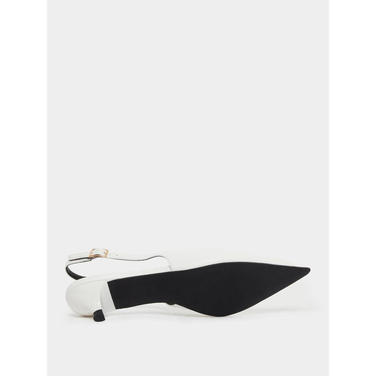 Raid Zariya White Slingback Buckle Kitten Heel Shoes-women-shoes-heels-image-6