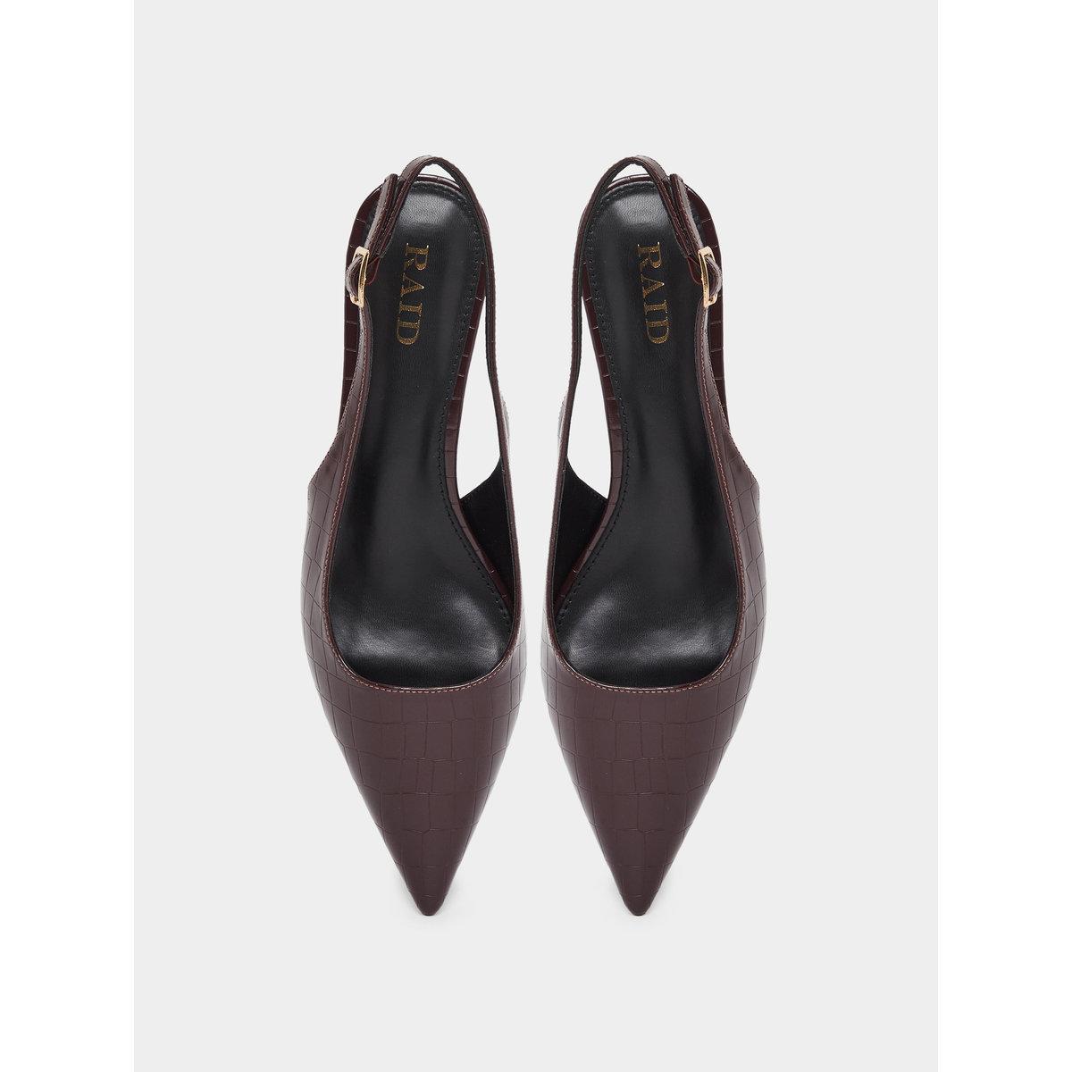 Raid Zariya Brown Slingback Buckle Kitten Heel Shoes-women-shoes-heels-image-5