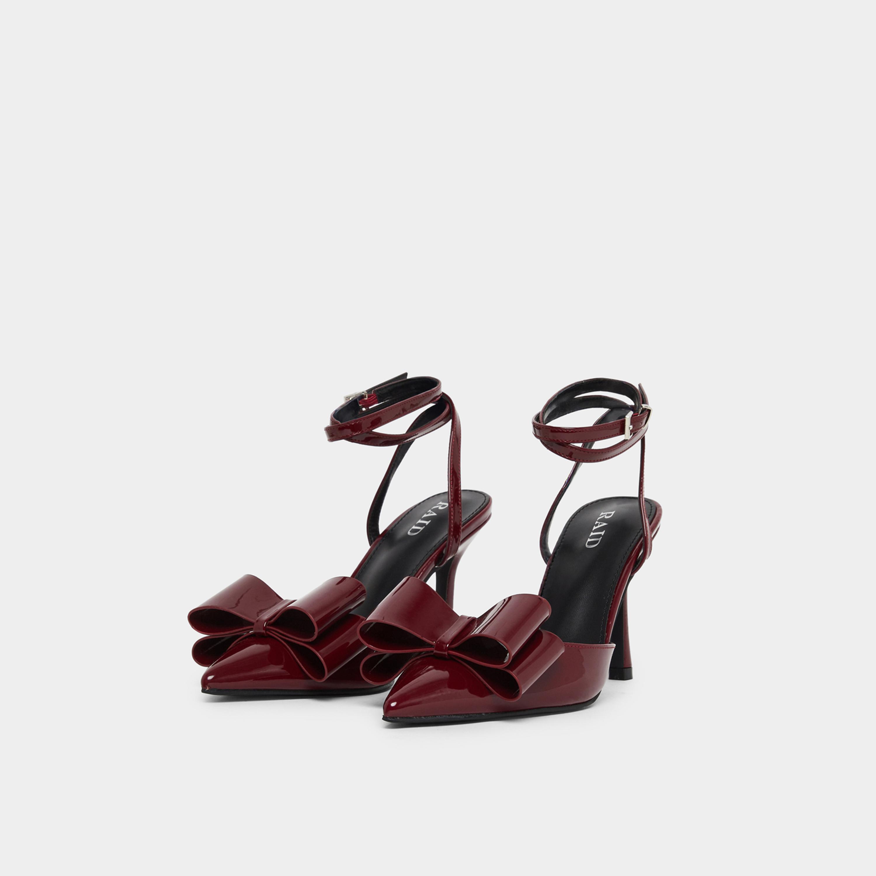 Raid Myrna Pointed Toe Shoes with Bow Detail-women-shoes-heels-image-1