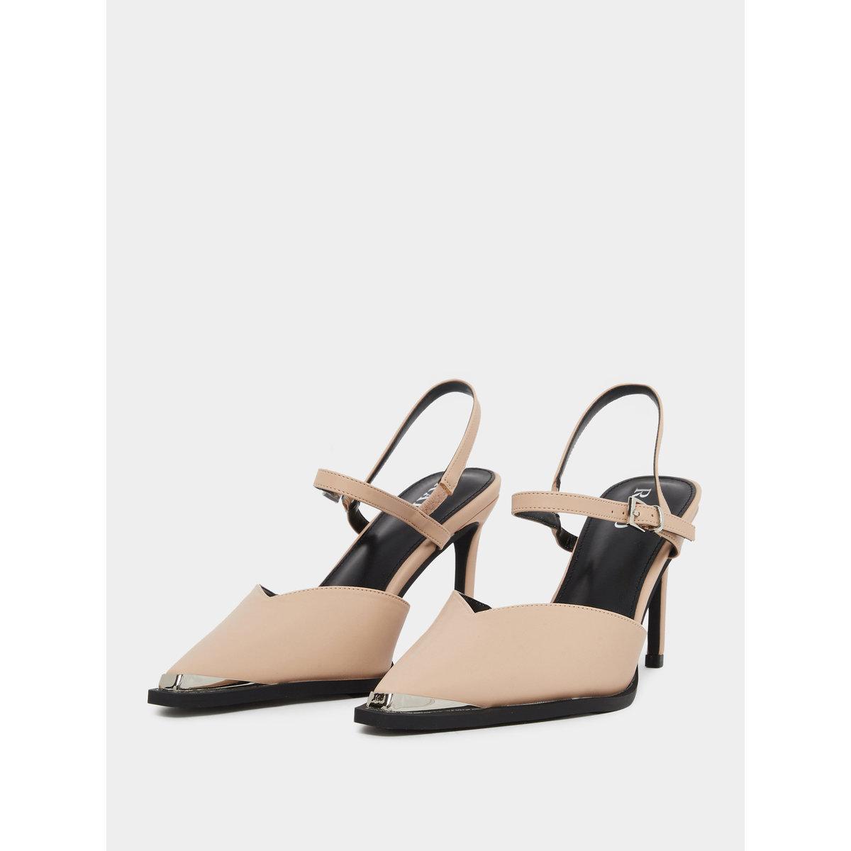 Raid Maliya Nude Pointed Toe Shoes with Metal Trim-women-shoes-heels-image-2