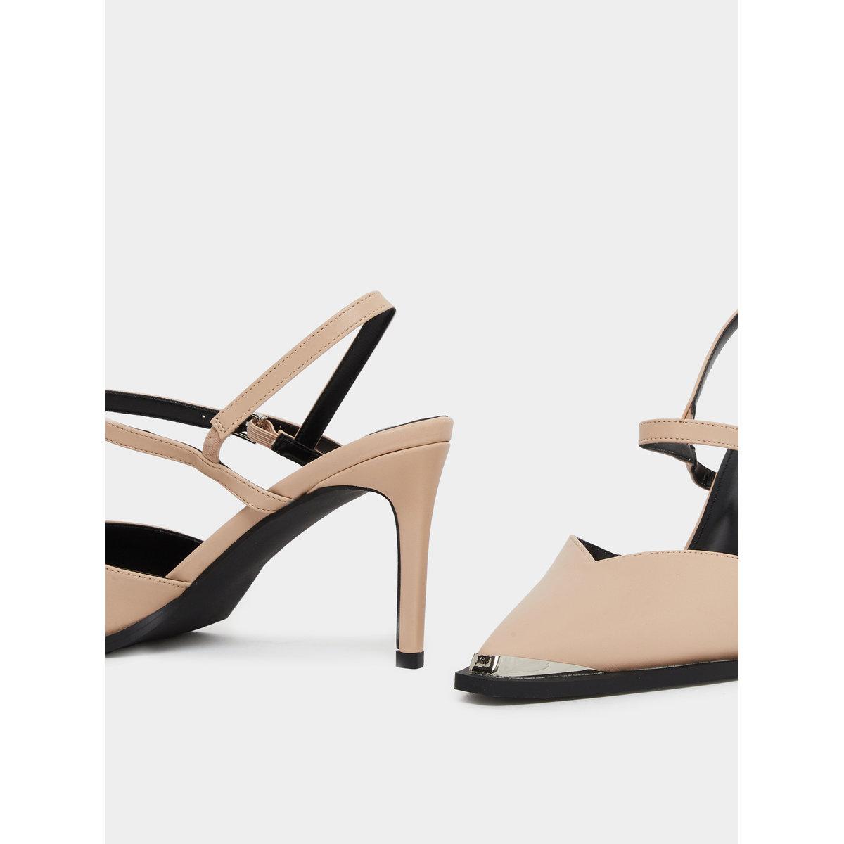 Raid Maliya Nude Pointed Toe Shoes with Metal Trim-women-shoes-heels-image-3