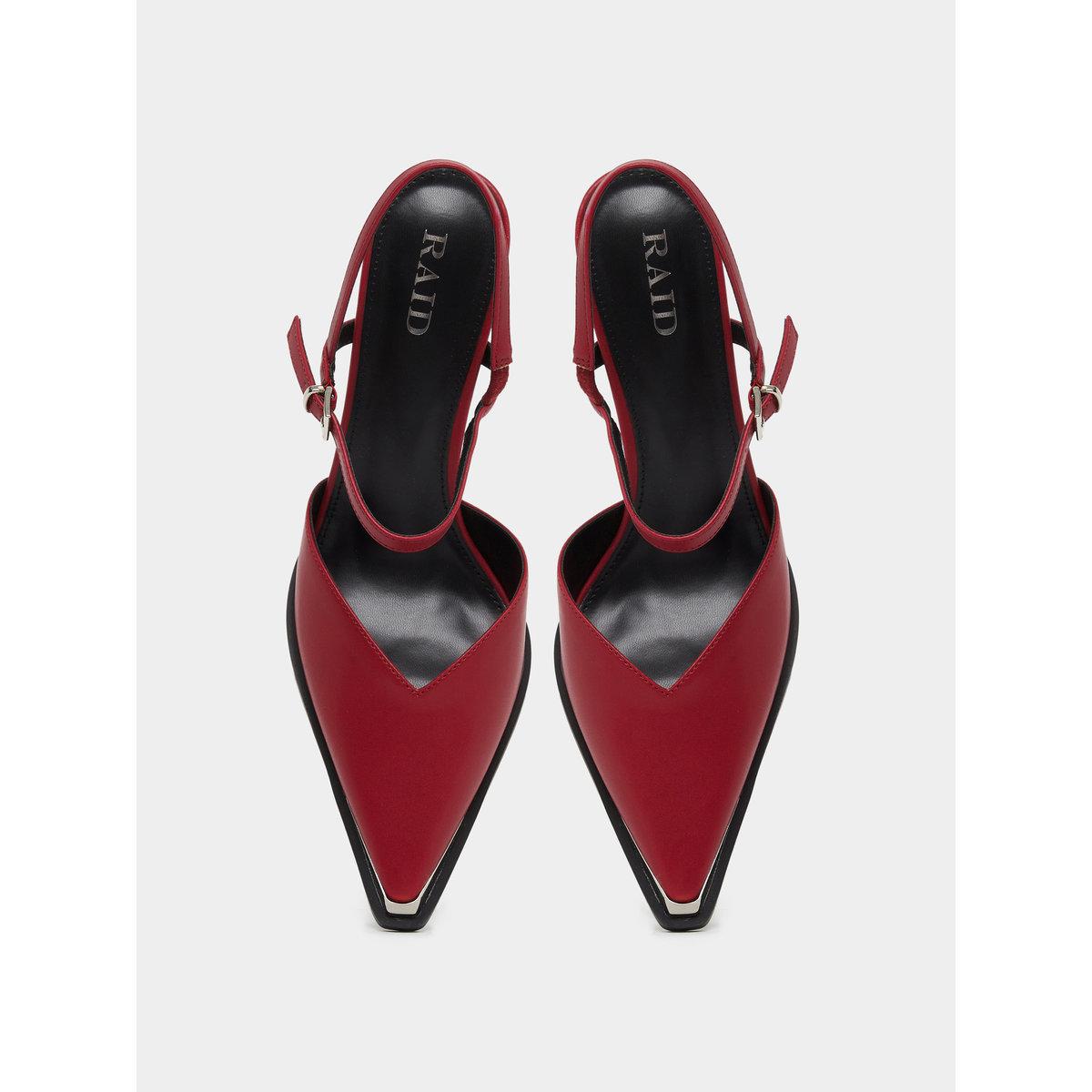 Raid Maliya Red Pointed Toe Shoes with Metal Trim-women-shoes-heels-image-5
