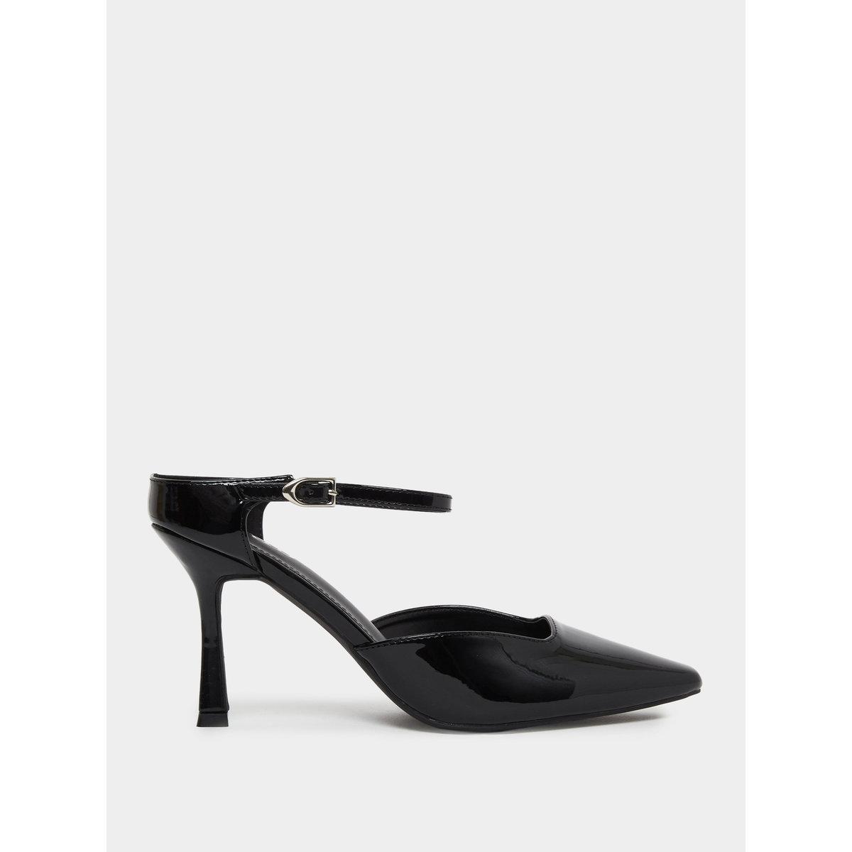 بنطال بقصة عادية بشريط جانبي – أسود-women-shoes-heels-image-1