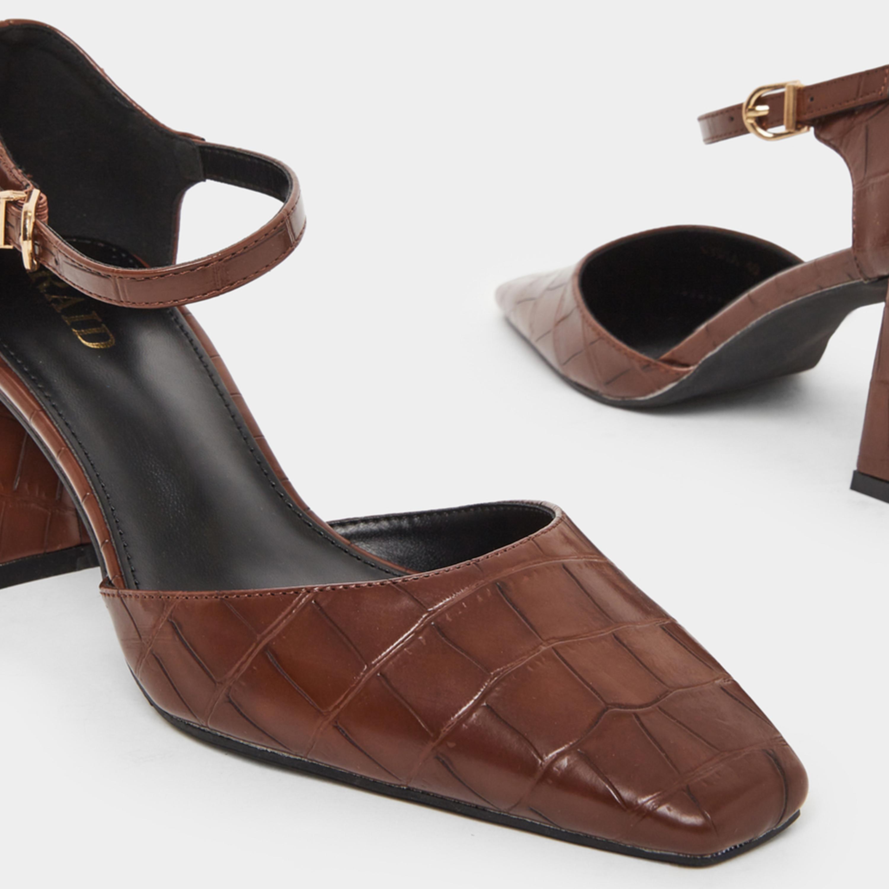 Raid Lydia Textured Block Heel Shoes-women-shoes-heels-image-4