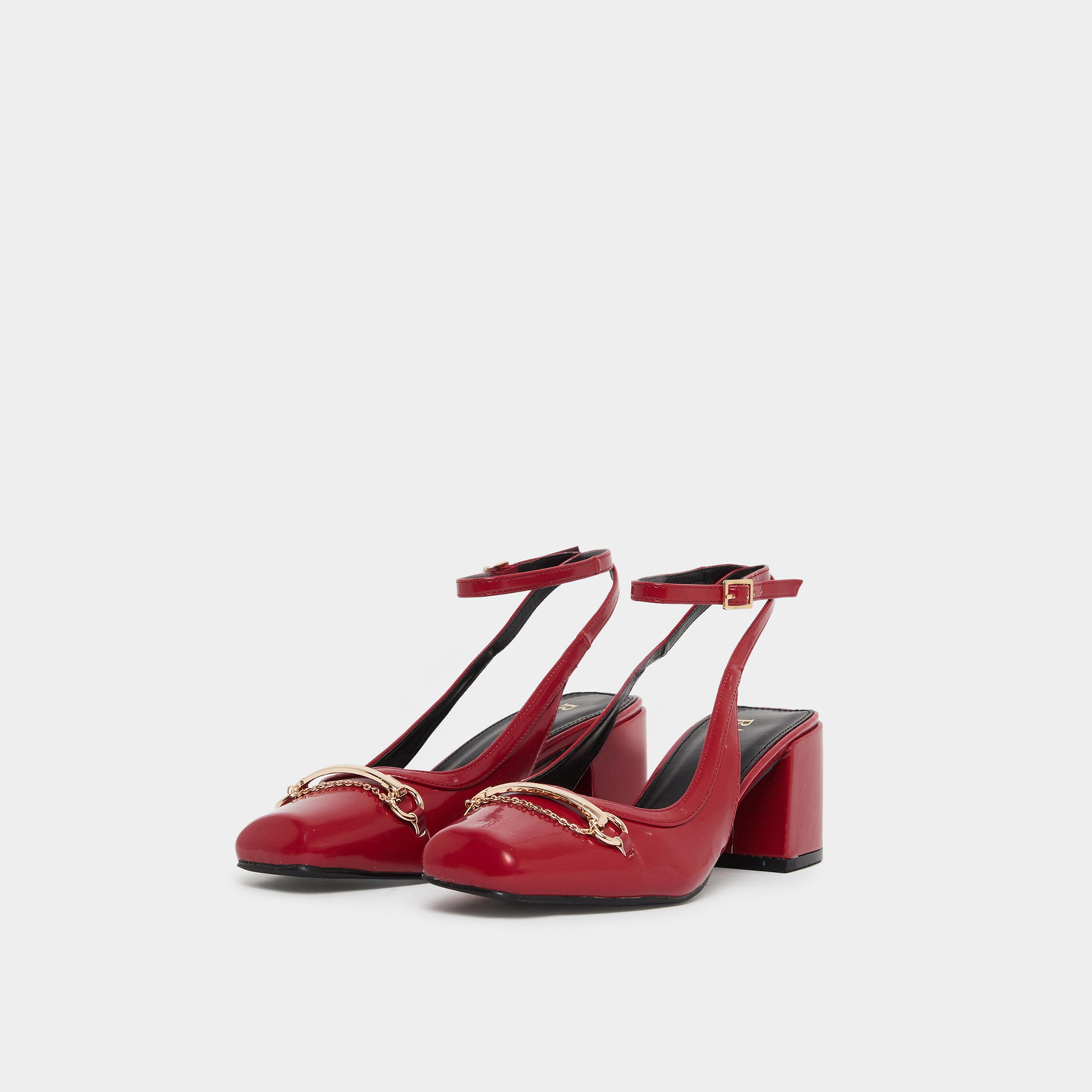Raid Aiza Block Heel Shoes with Chain Detail-women-shoes-heels-image-1