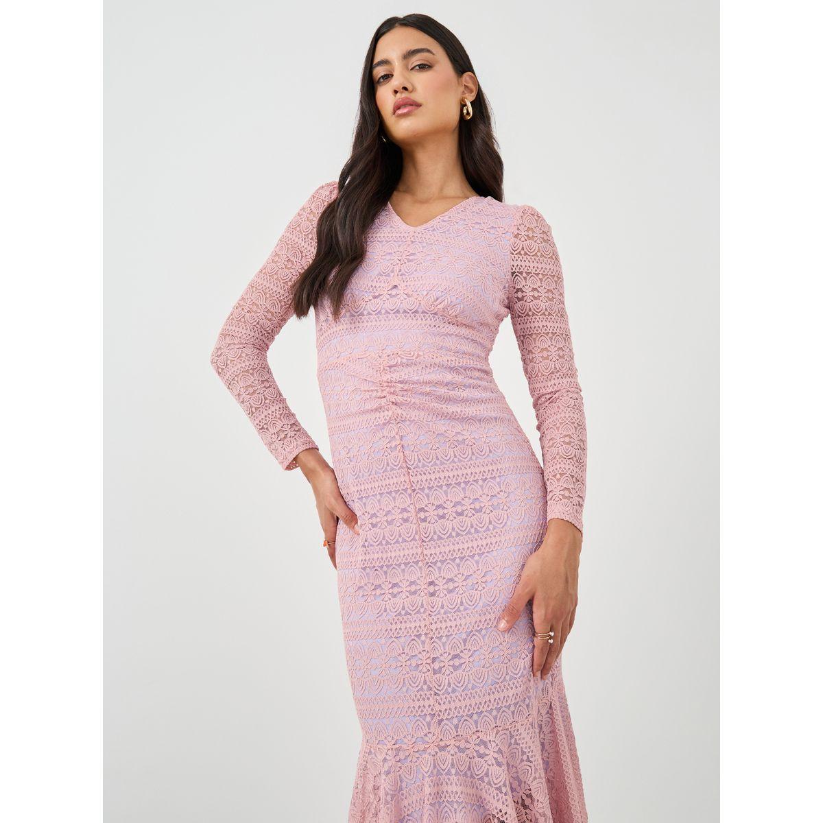فستان ميدي بحافة حورية البحر وتفاصيل مُطرزة-women-clothing-dresses-image-3