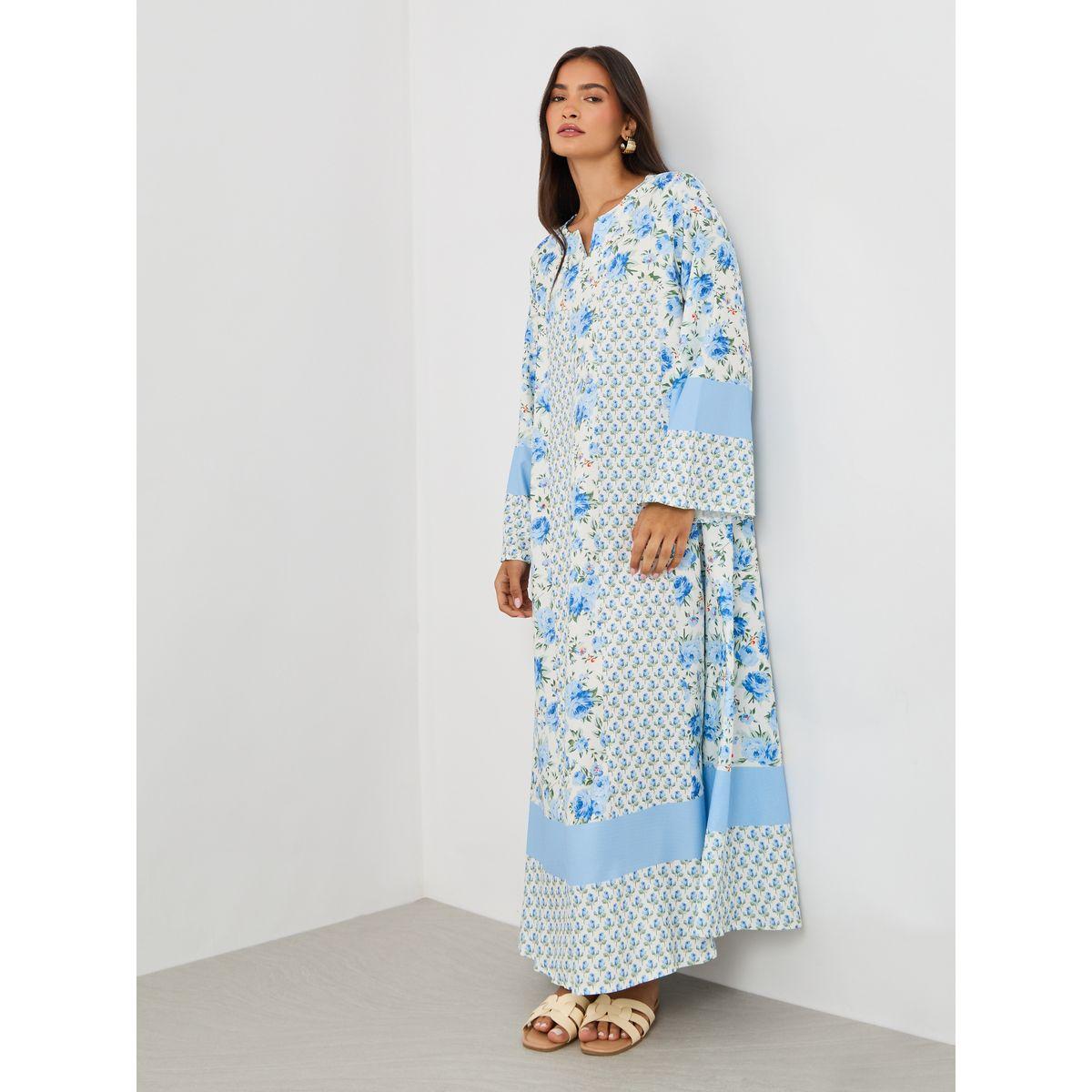 جلابية مطبعة بالكامل مع أكمام طويلة-women-arabicclothing-jalabiyas-image-2