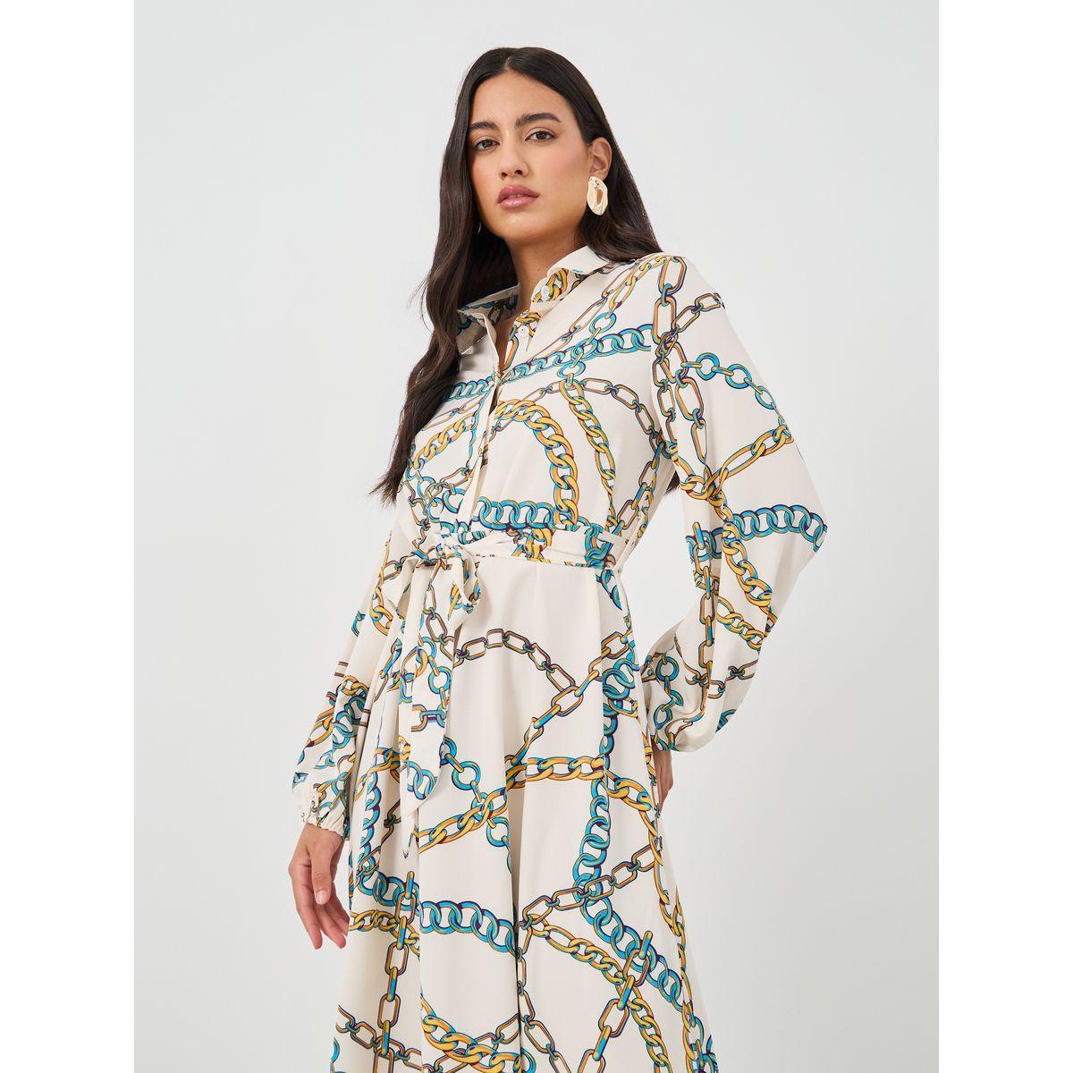 Styli Graphic Print Drawstring Waist Maxi Dress-women-clothing-dresses-image-2