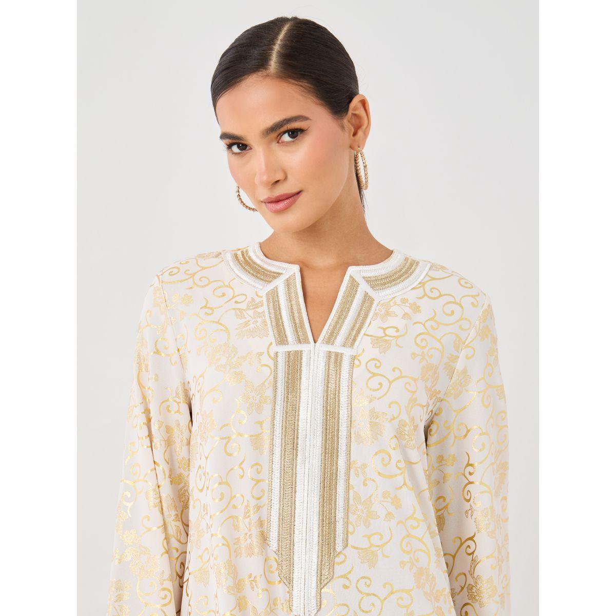 جلابية بطبعة زهور وتفاصيل مُطرّزة مع اكمام طويلة-women-arabicclothing-jalabiyas-image-4